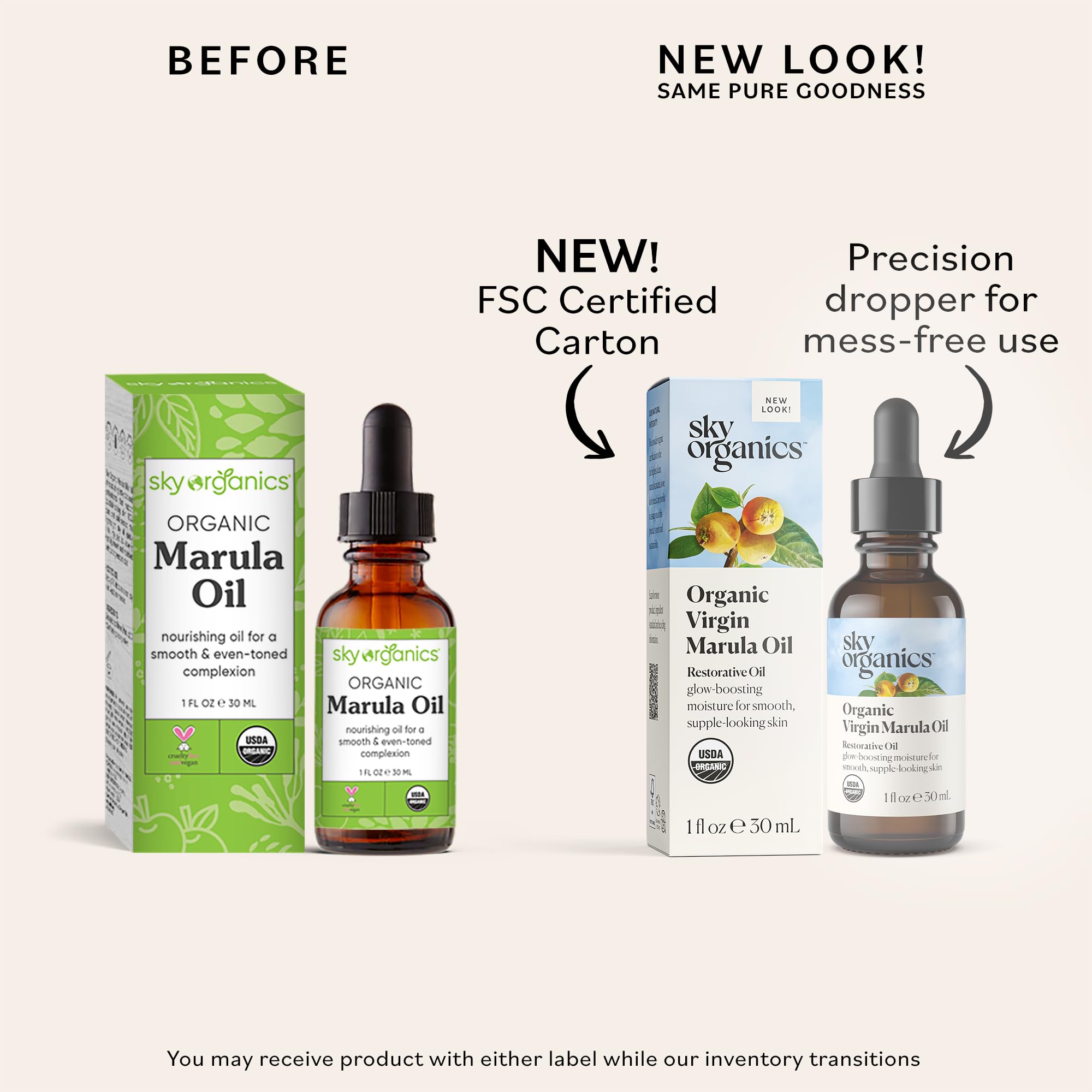 Sky Organics Organic Marula Oil For Face 100% Pure & Cold-Pressed Usda Certified Organic To Replenish, Balance & Boost Glow, 1 F
