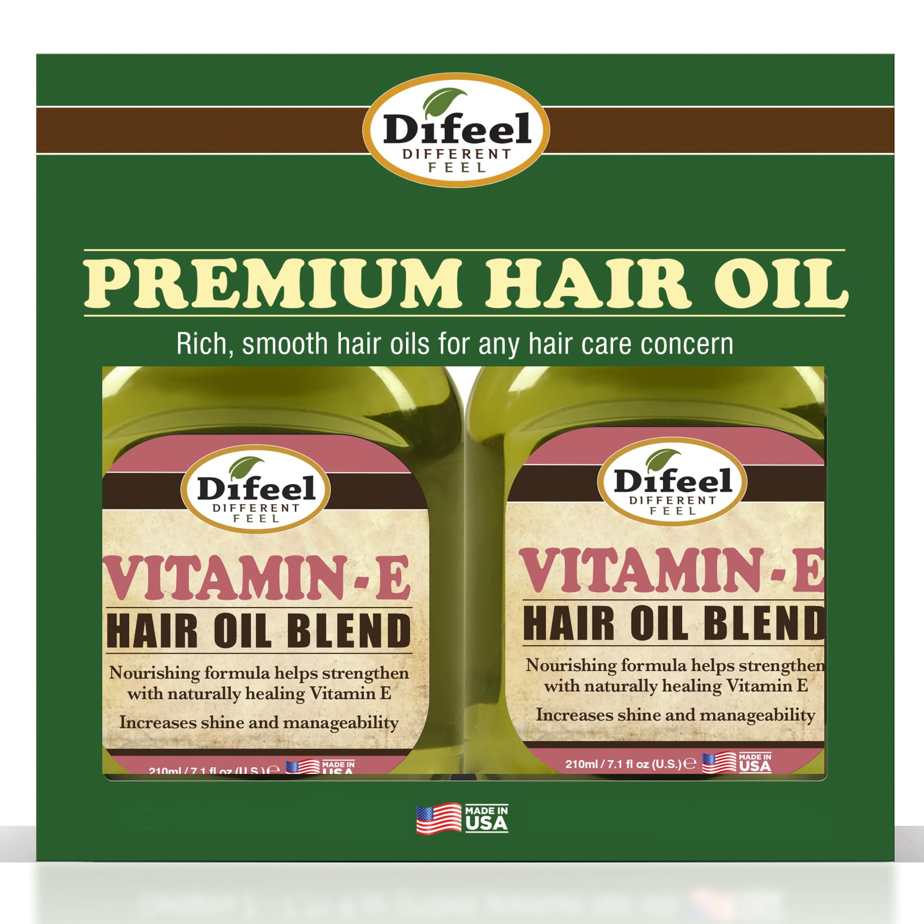Difeel Vitamin E Hair Oil Blend 7.1 oz.  Deluxe 2PC Gift Set