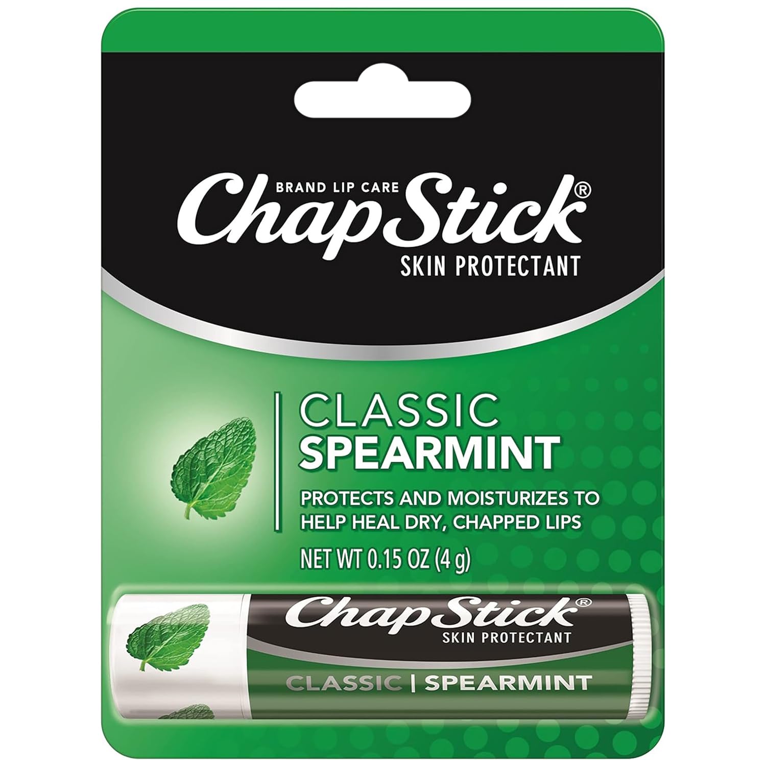 Chapstick Classic Spearmint Lip Balm Tube, Spearmint Chapstick For Lip Care - 015 Oz