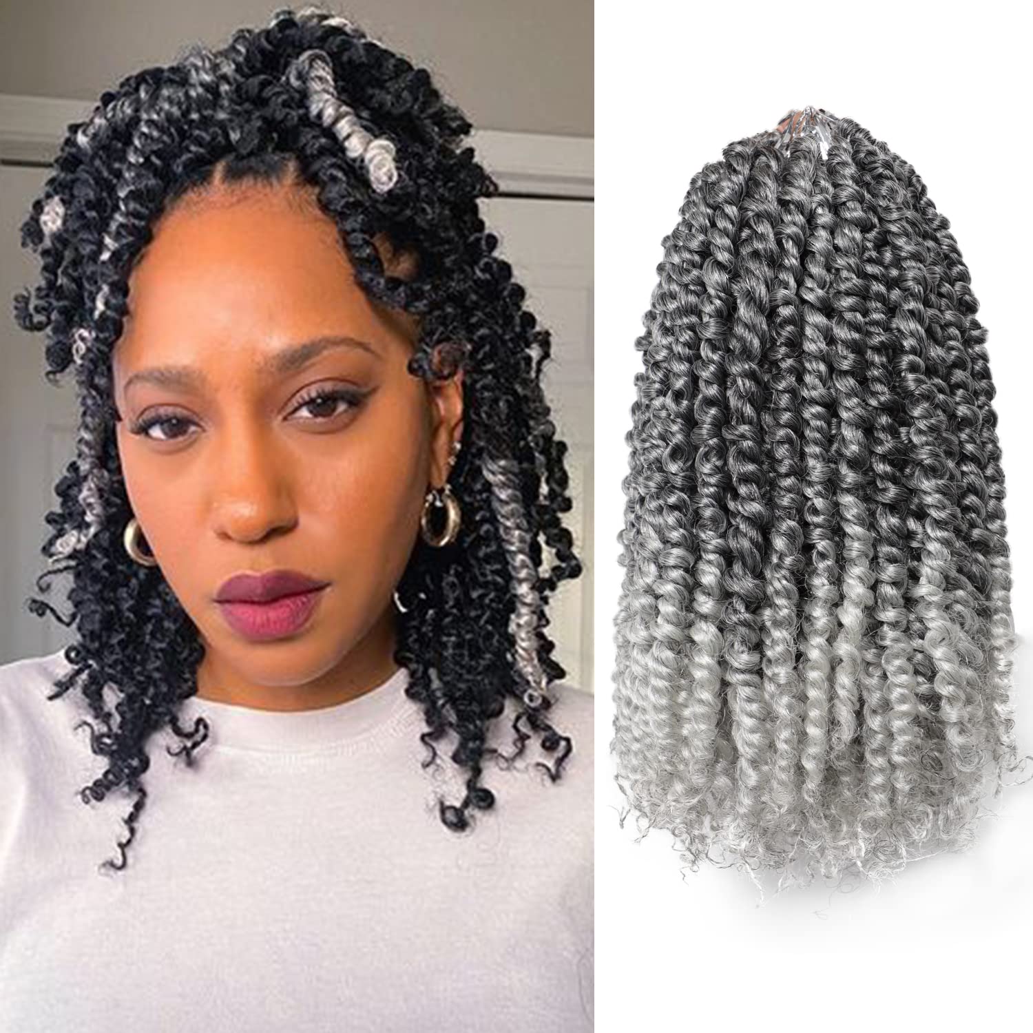 Violet Pretwisted Passion Twist Hair 12 Inch Ombre Crochet Passion Twist Crochet Hair Pre Looped 8 Packs Short Crochet Hair For 