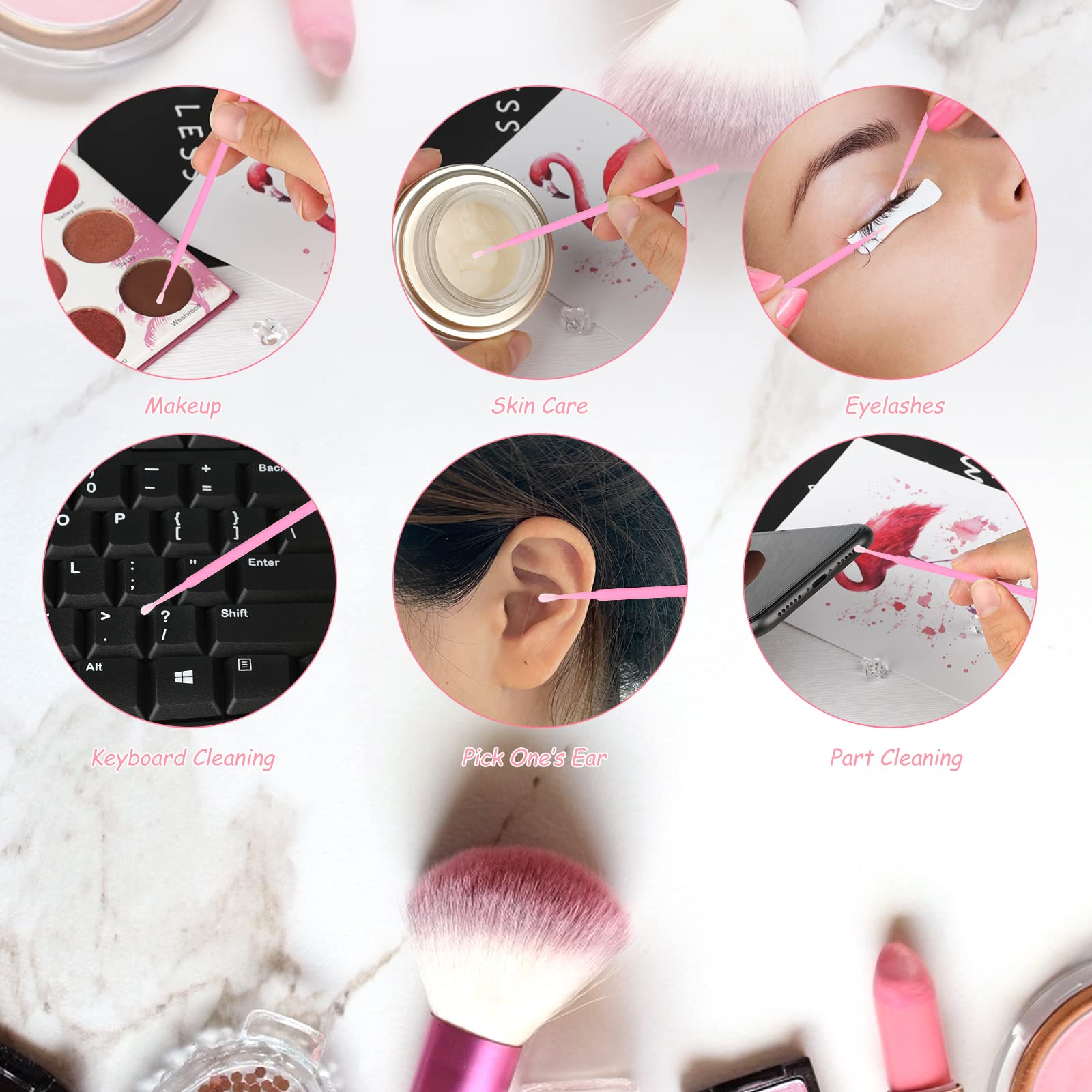 500Pcs Disposable Micro Applicators Brush For Makeup And Personal Care Cosmetic Micro Brush, Microswabs For Eyelash Extensions,