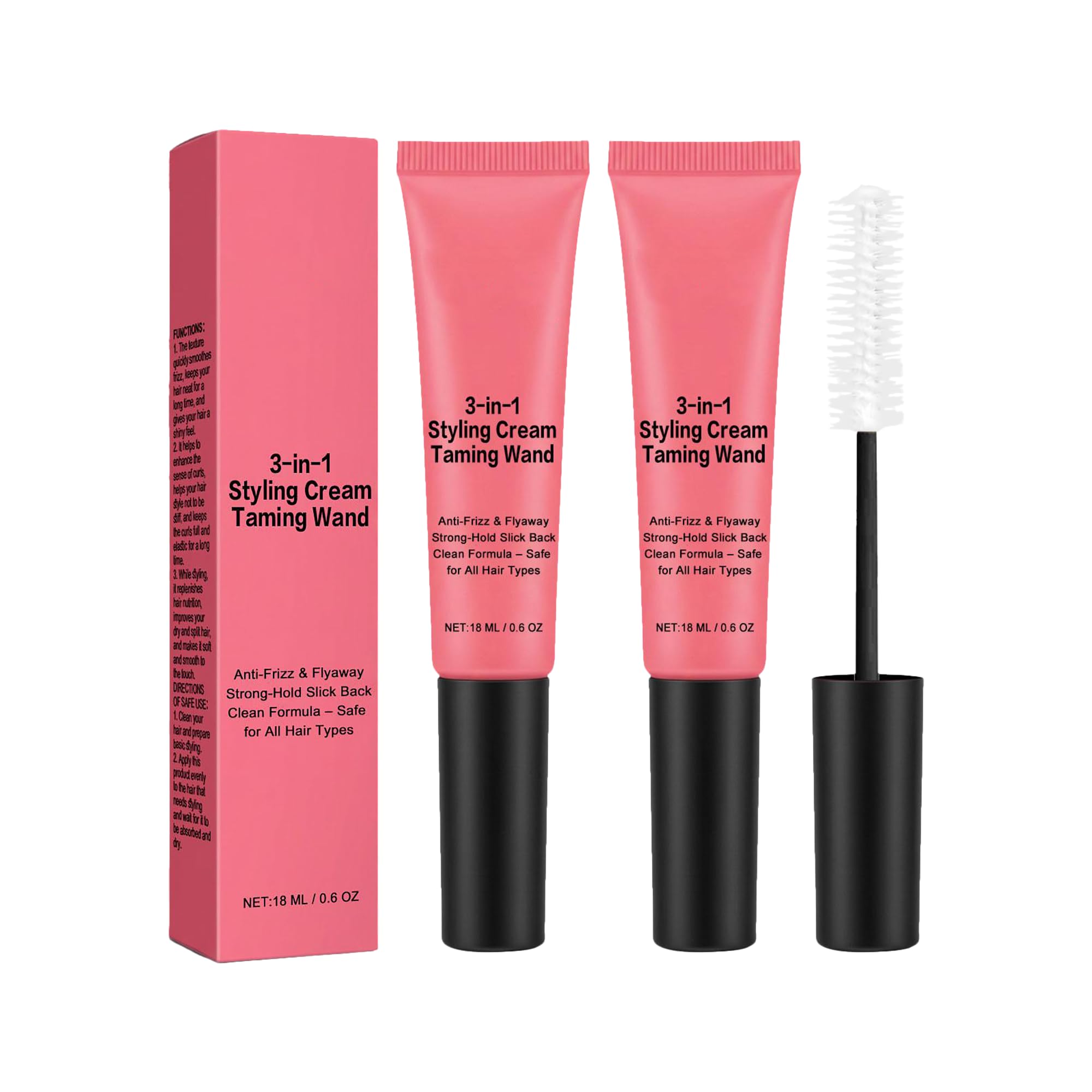 Cactus Fruit 3in1 Hair Styling Cream & Flyaway Taming Wand  Smooth Frizz, Slick Back & Edge Control, Define Curls, Lightweigh