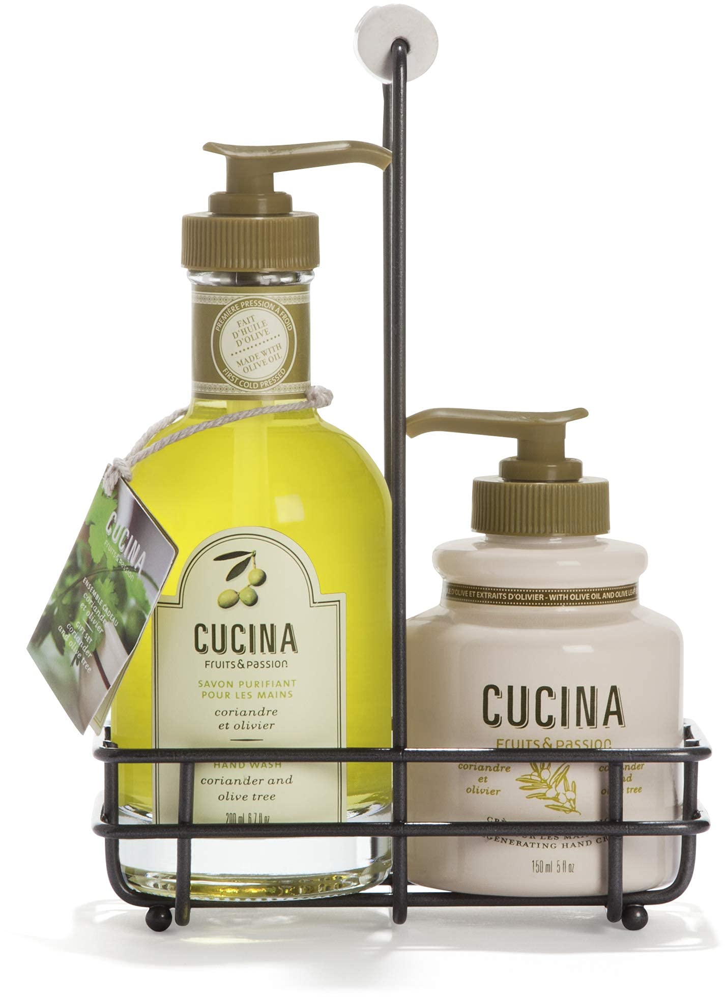 Fruits & Passion [Cucina]  Hand Care Duo Caddy Gift Set | Liquid Hand Soap Wash (5.1 oz) with Hand Cream Lotion (6.8 oz) (Coria