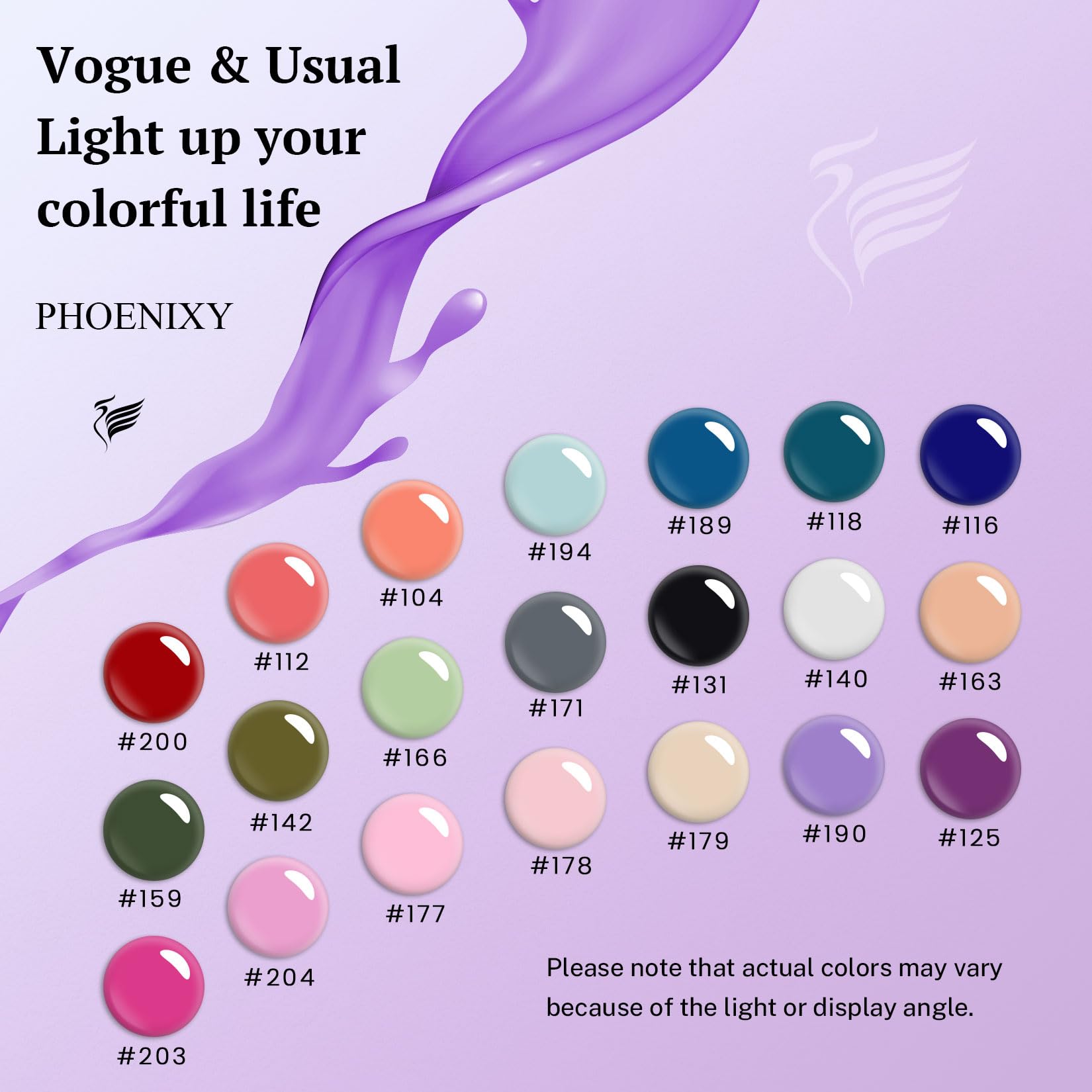 Phoenixy 24 Pcs Gel Nail Polish Set, Spring 21 Colors 8Ml Gel Nail Polish Kit With Base Glossy Matte Top Coat Black Gray Red Nai