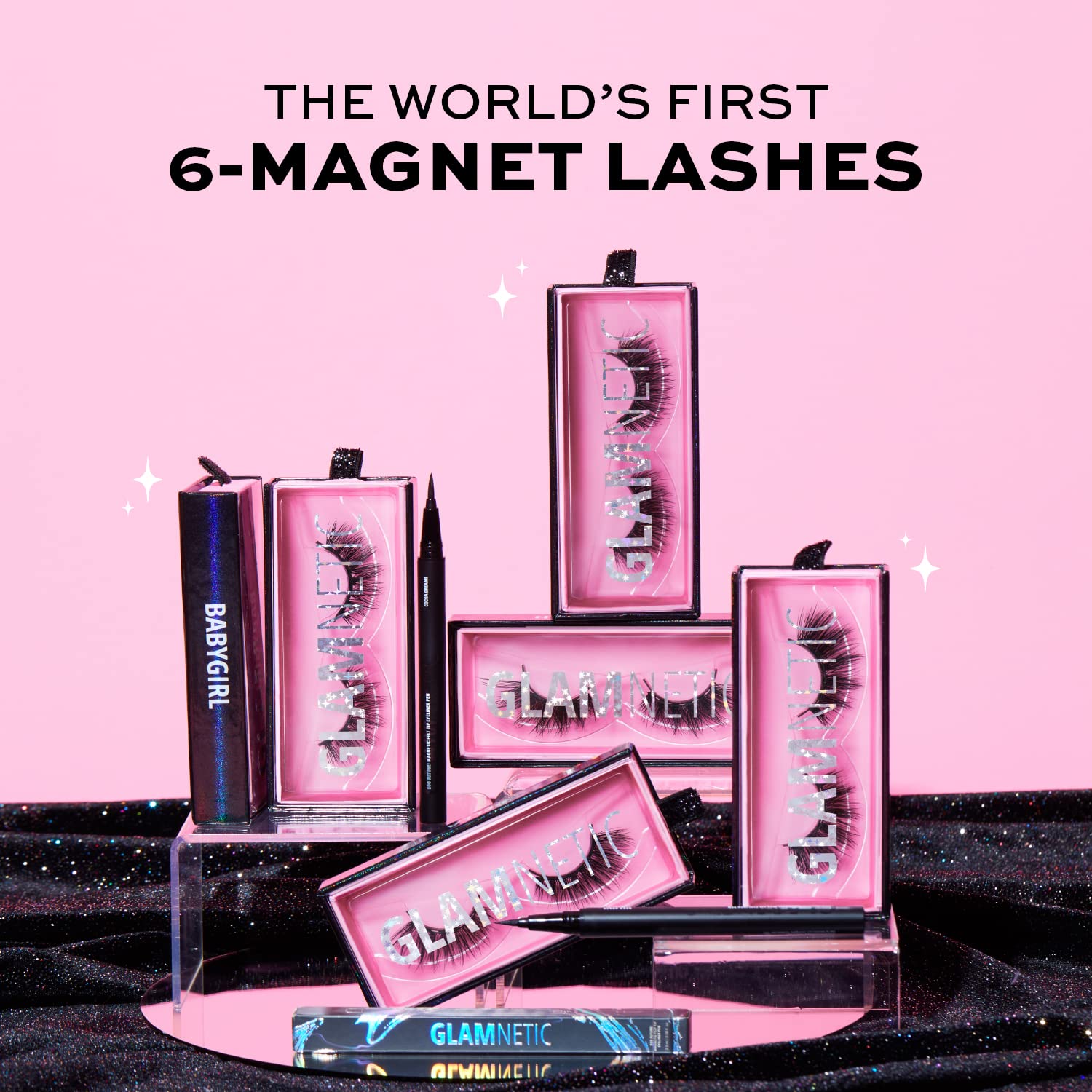 Glamnetic Magnetic Eyelashes - Babygirl | Short Magnetic Lashes, 60 Wears Reusable Faux Mink Lashes, Wispy Round Natural Look -