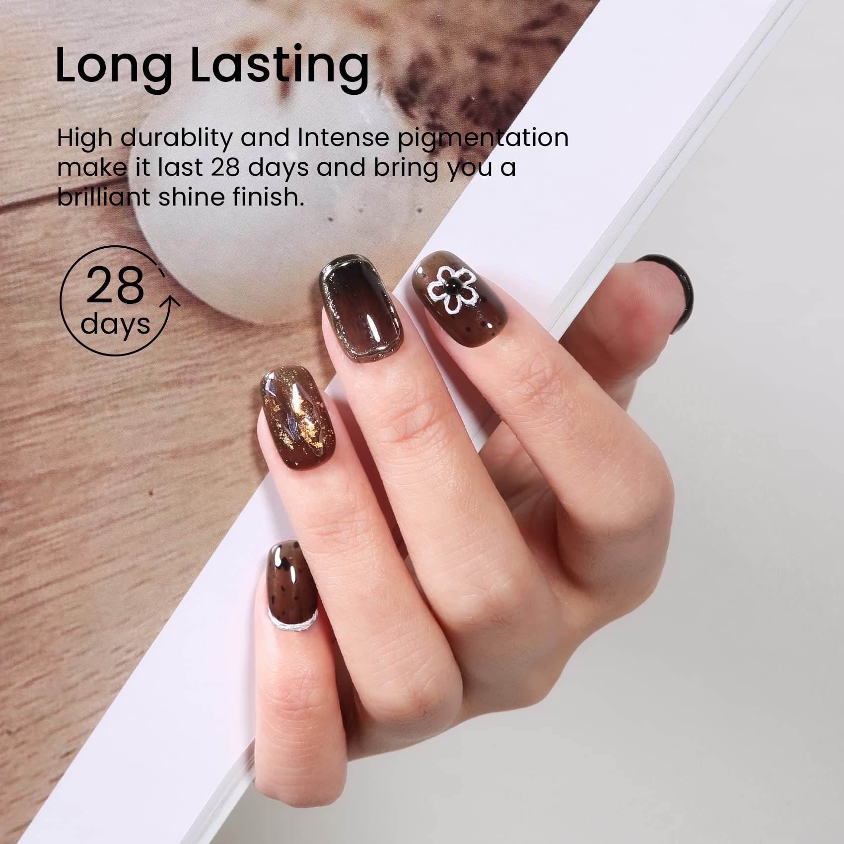 MAYCHAO 15ML Jelly Black Gel Nail Polish 1Pc Translucent Sheer Black Gel Polish Soak off Transparent Nail Polish Gel Nail Art Ma