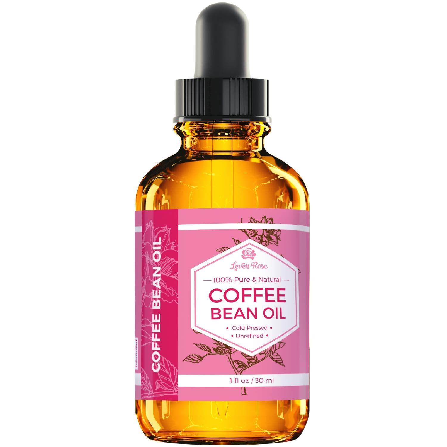 Leven Rose Coffee Bean Oil - 100% Natural Coffee Oil for Skin - Cold Pressed Coffee Oil for Hair Growth - Unrefined Coffee Arabi
