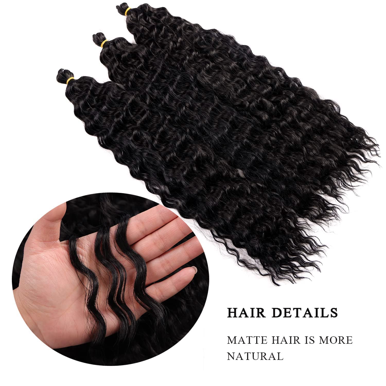 Curly Braiding Crochet hair 30inch, Ocean Wave Crochet Hair Extensions, Soft Synthetic Crochet Hair Extensions for Black Women 6