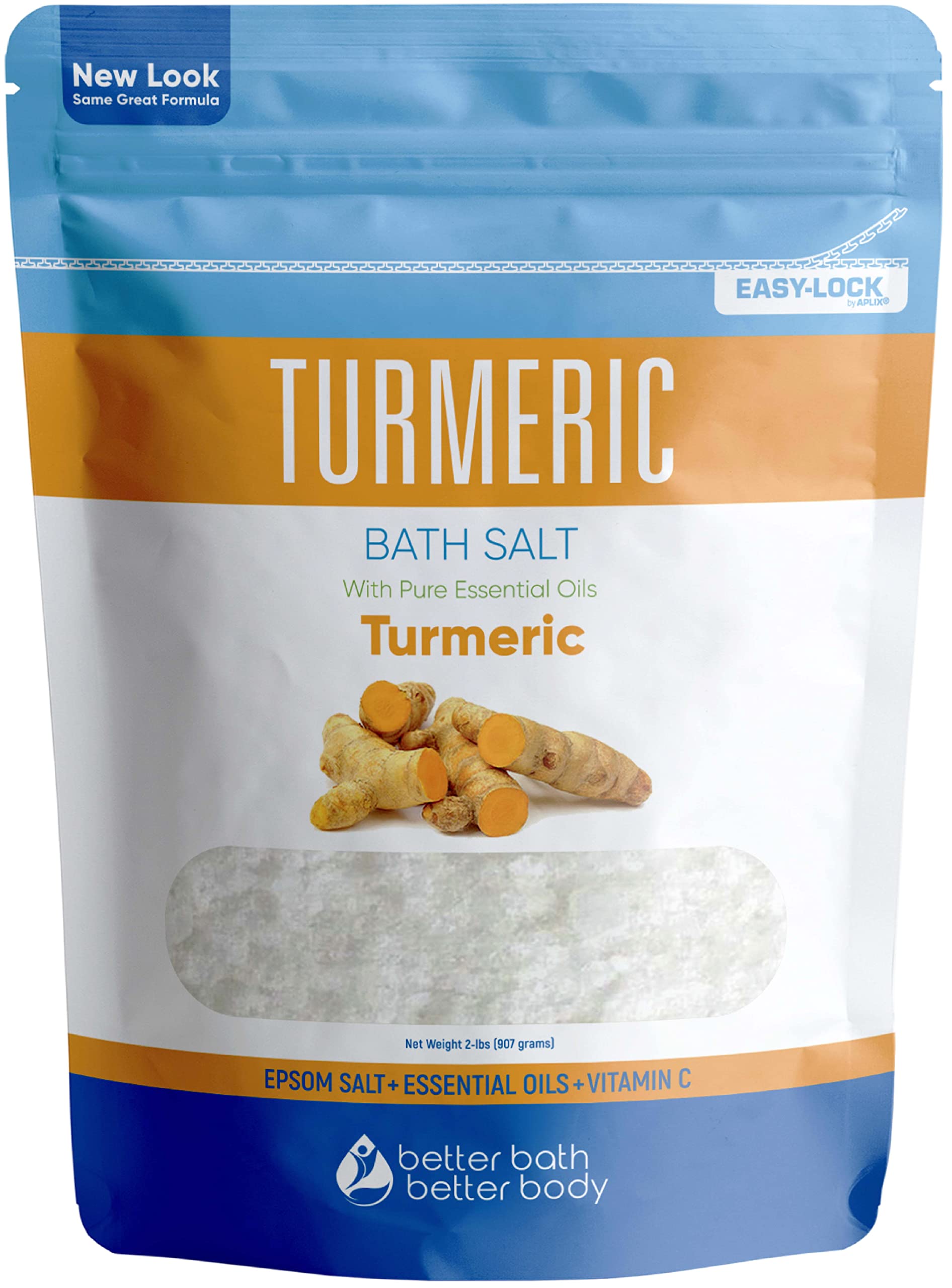 Turmeric Bath Salt 32 Oz Epsom Salt With Essential Oils Turmeric, Cinnamon, Orange Plus Vitamin C In Bpa-Free Pouch With Easy Pr