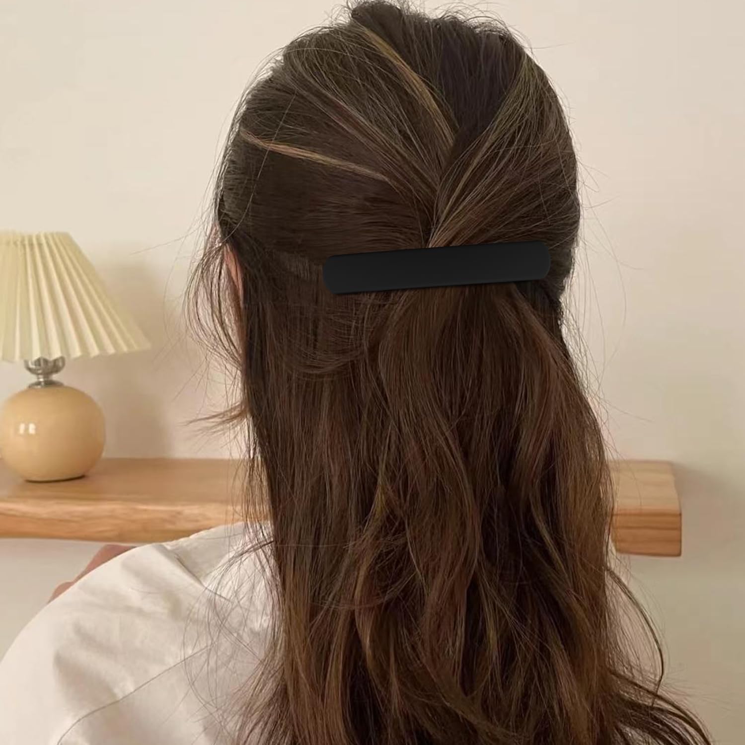 Atoden Hair Clip, Black Matte Barrettes For Women 4Pcs, Flat Hair Clips For Thin Fine Hair, Hair Pins For Short Medium Hair, Cut