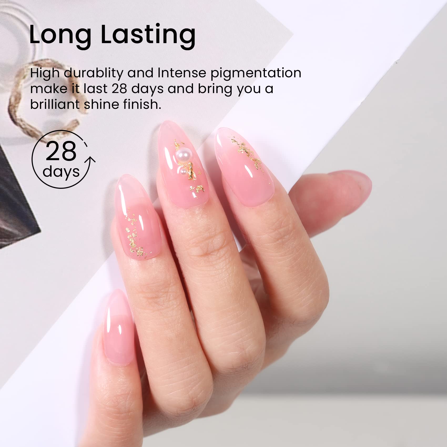 MAYCHAO 15ML Gel Nail Polish 1Pc Jelly Pink Gel Polish Soak off Translucent Pink Nail Polish Nail Art Manicure Salon DIY at Home