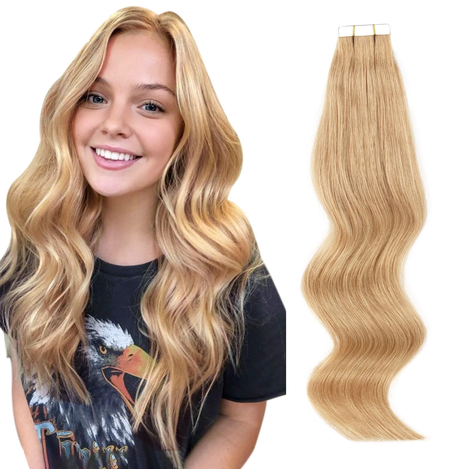 Abh Amazingbeauty Hair Semi-Permanent Real Remi Remy Human Tape In Hair Extensions 50G 20Pcs Skin Weft Tape Attached Invisible S