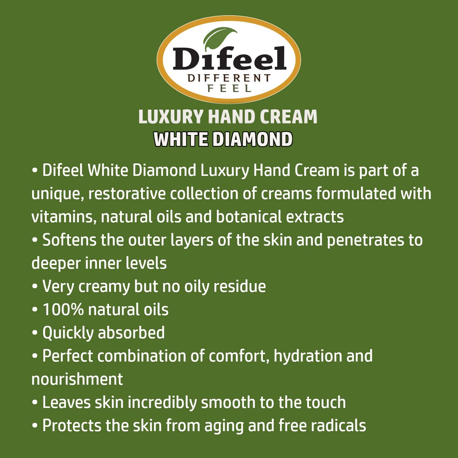 Difeel Intensive Hand Moisturizing Cream - White Diamond 1.4 Ounce (2-Pack)