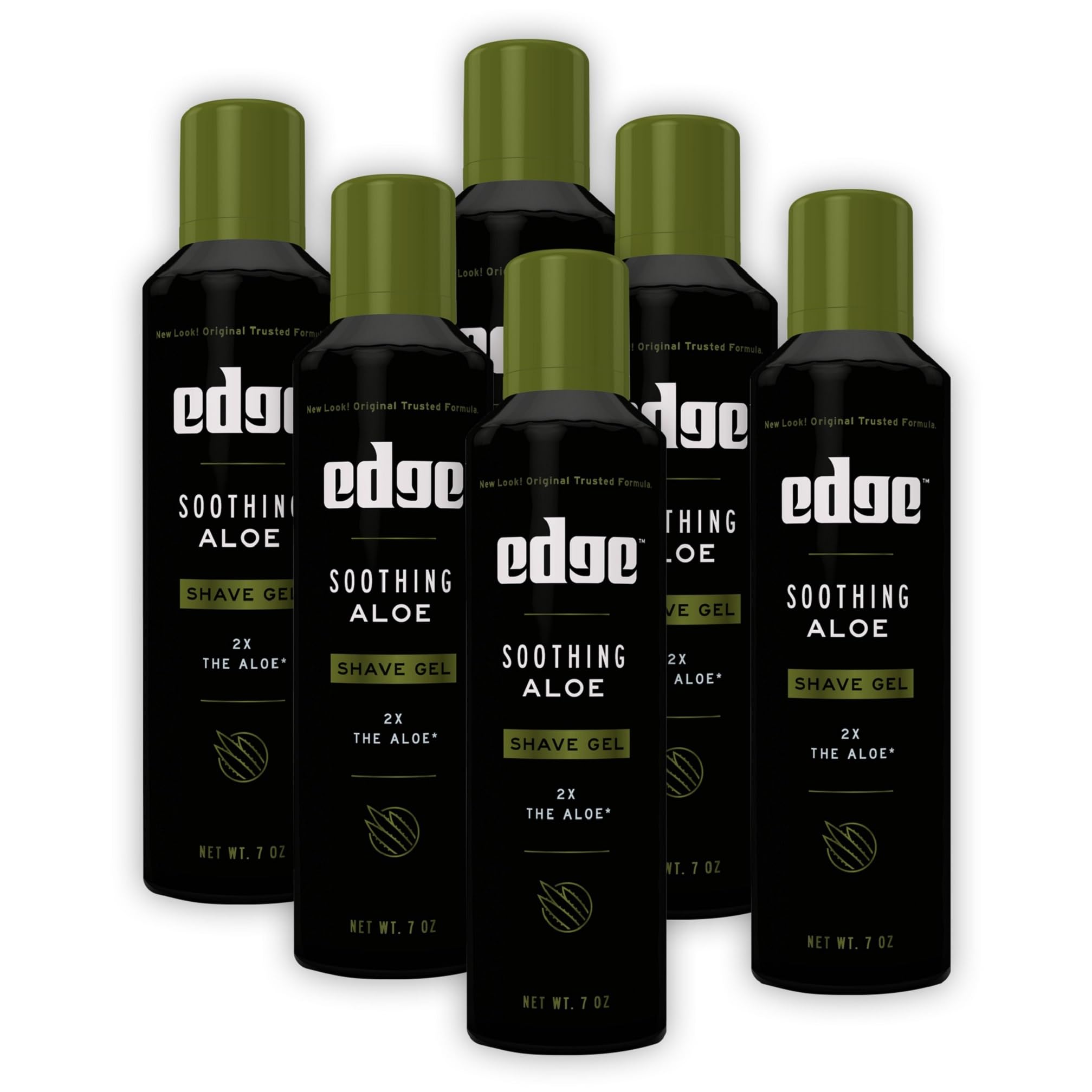 Edge Shaving Gel for Men, Soothing Aloe with Twice The Aloe, (6 Pack) - Shave Gel For Men That Moisturizes, Protects and Soothes