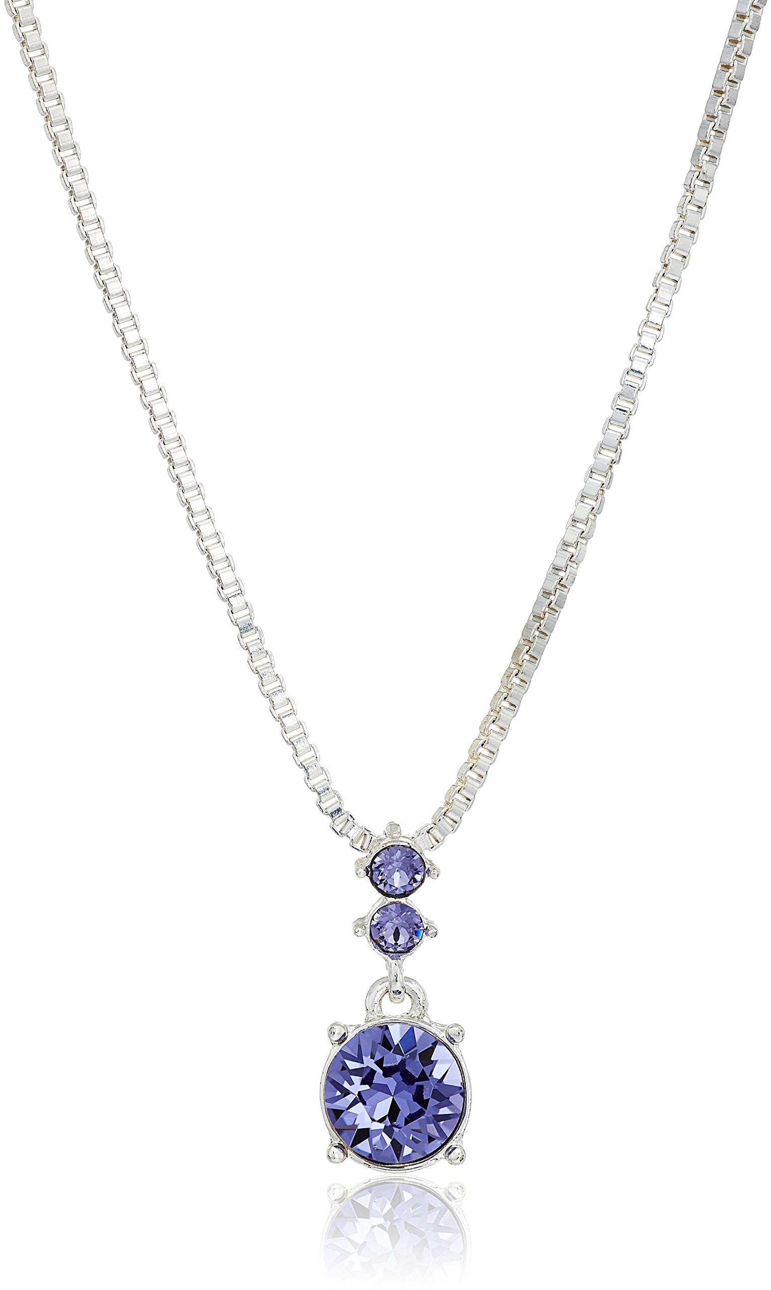 Nine West Silver-Tone and Purple Necklace and Earrings Set
