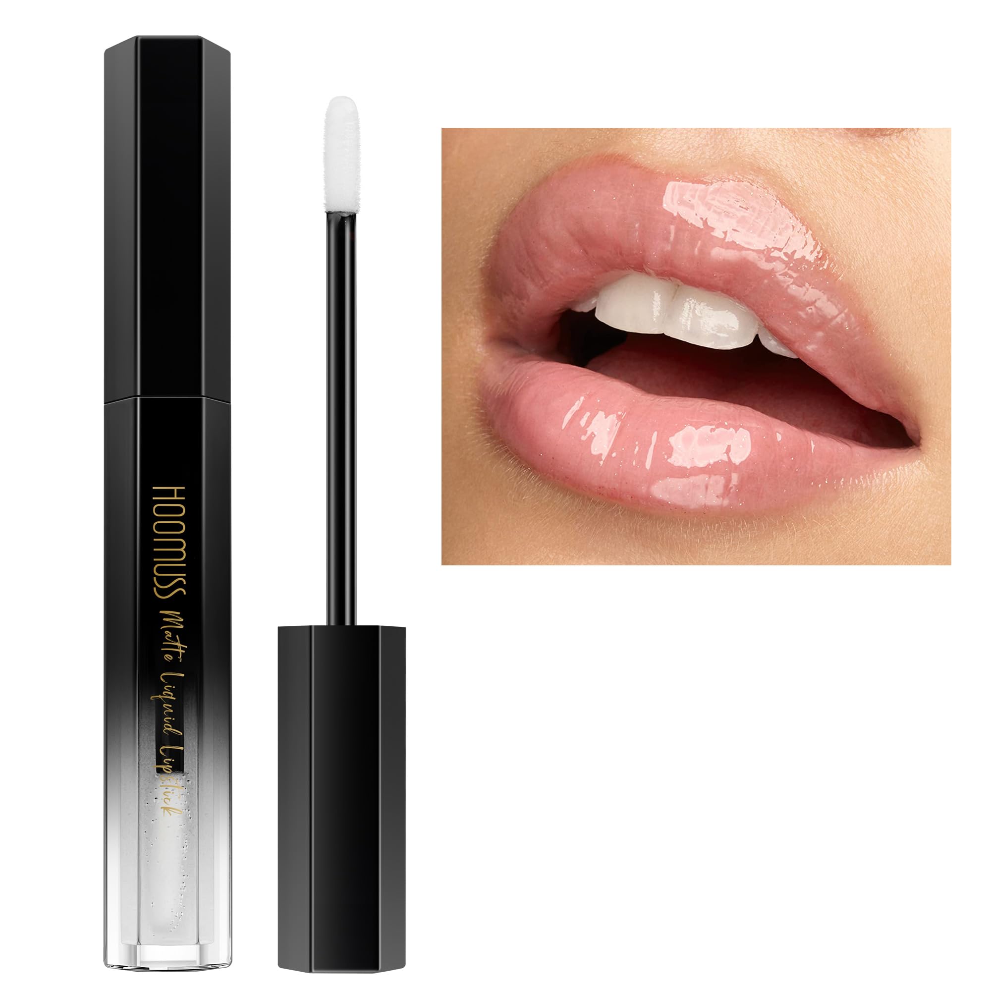 HOOMUSS Clear Lip Gloss for Women Lip Plumping Lip Plumper Moisturizing Lip Gloss Enriched with Lip Oil For Dry Lips, M15 Clear 