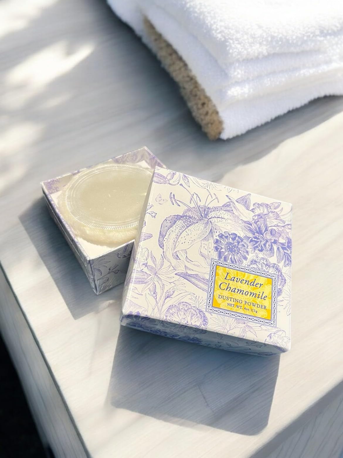 Greenwich Bay Trading Company Lavender Chamomile Dusting Powder - 4 Oz, Gentle Talc-Free Body Powder With Soothing Lavender & Ch