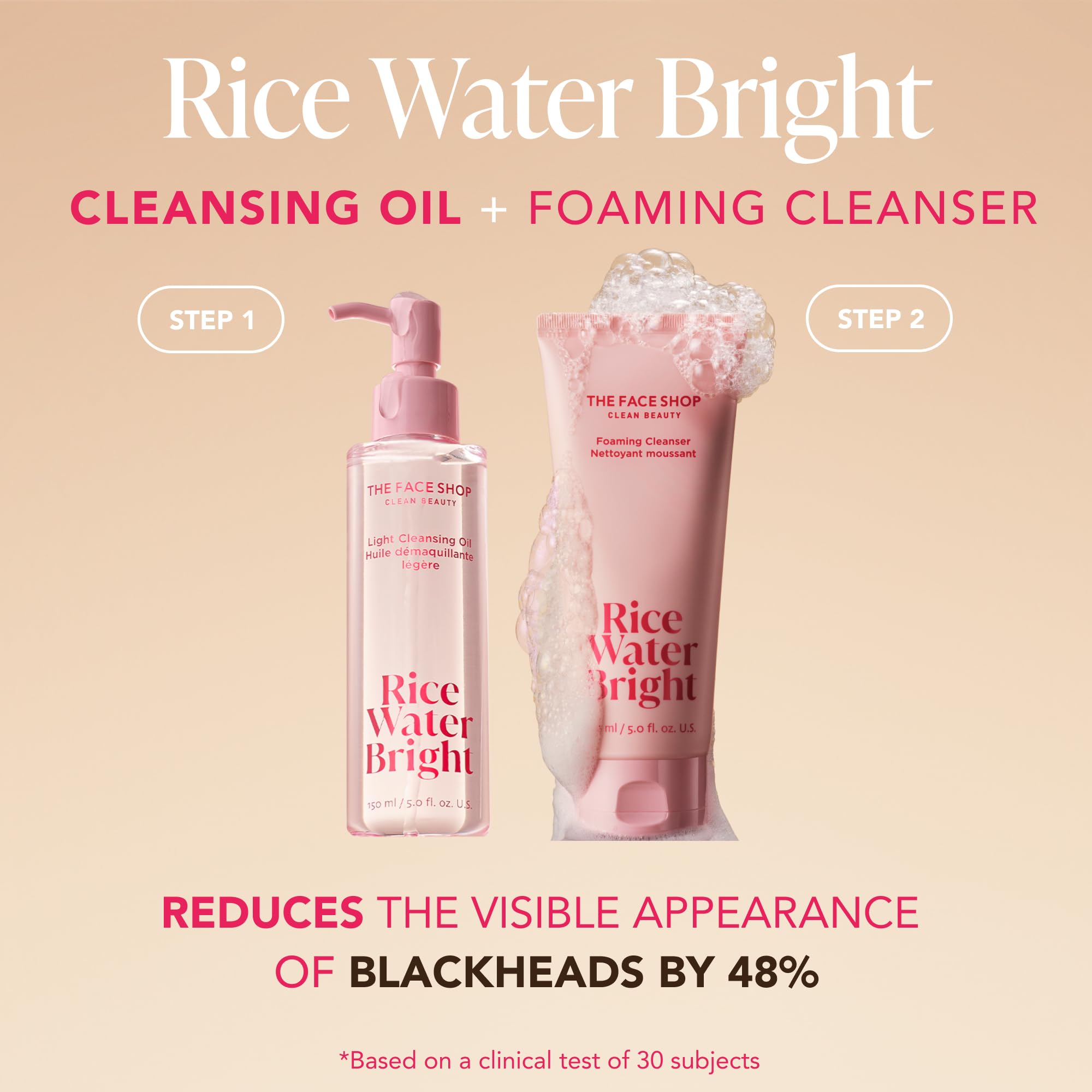 The Face Shop Rice Water Bright Face Wash, Facial Cleanser For Sensitive, Normal & Oily Skin, Gentle Hydrating Daily Face Cleans