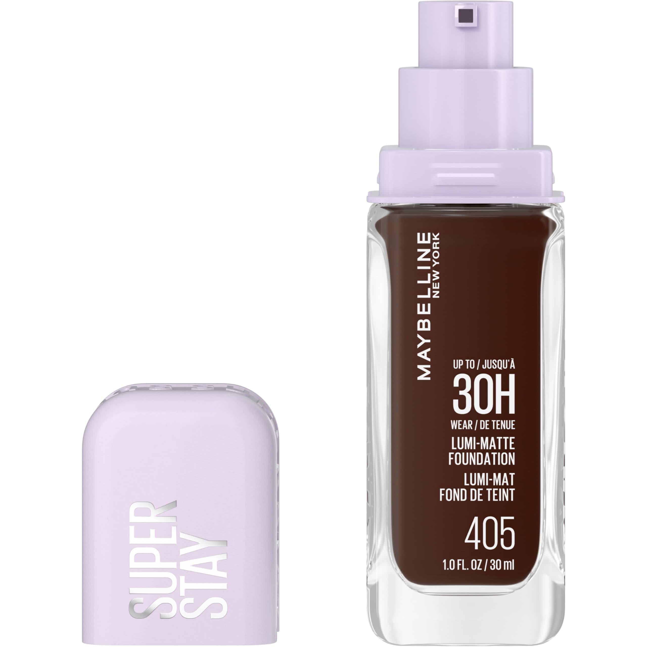 Maybelline Super Stay Lumi-Matte Foundation, Lightweight and Buildable Full Coverage Foundation Makeup For Up To 30HR Wear, 405,