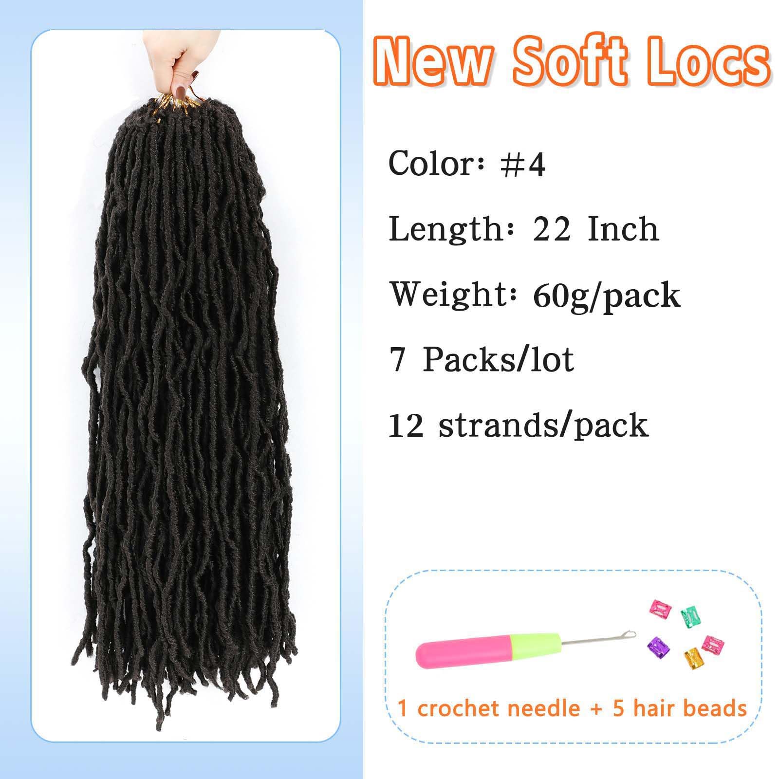 Soft Locs Crochet Hair 22 Inch 7 Packs Pre Looped Faux Locs Crochet Hair For Black Women Butterfly Faux Locs Hair Curly Crochet