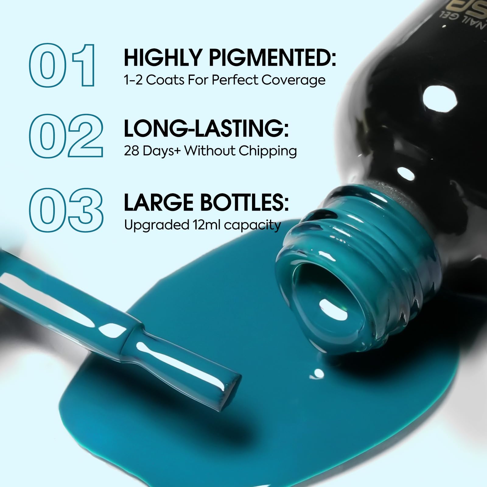 VENALISA Green Gel Nail Polish 1 Pcs 12ml Dark Green Color Gel Polish Soak Off UV Salon Manicure DIY at Home Nail Art For Girls