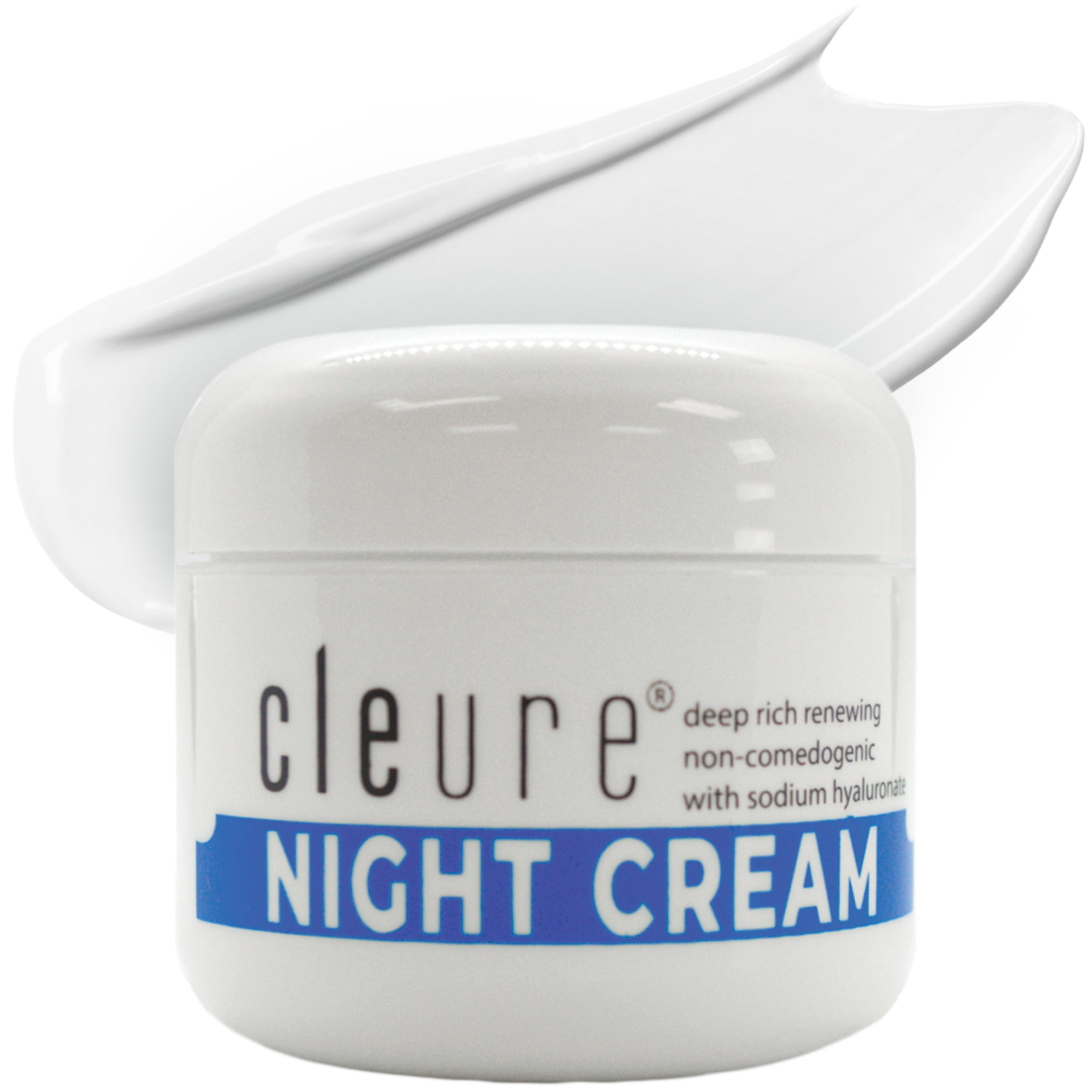 Cleure Hyaluronic Acid & Shea Butter Anti-Aging Night Cream for Sensitive Skin, Gluten, Salicylate, Paraben & Fragrance Free (2 