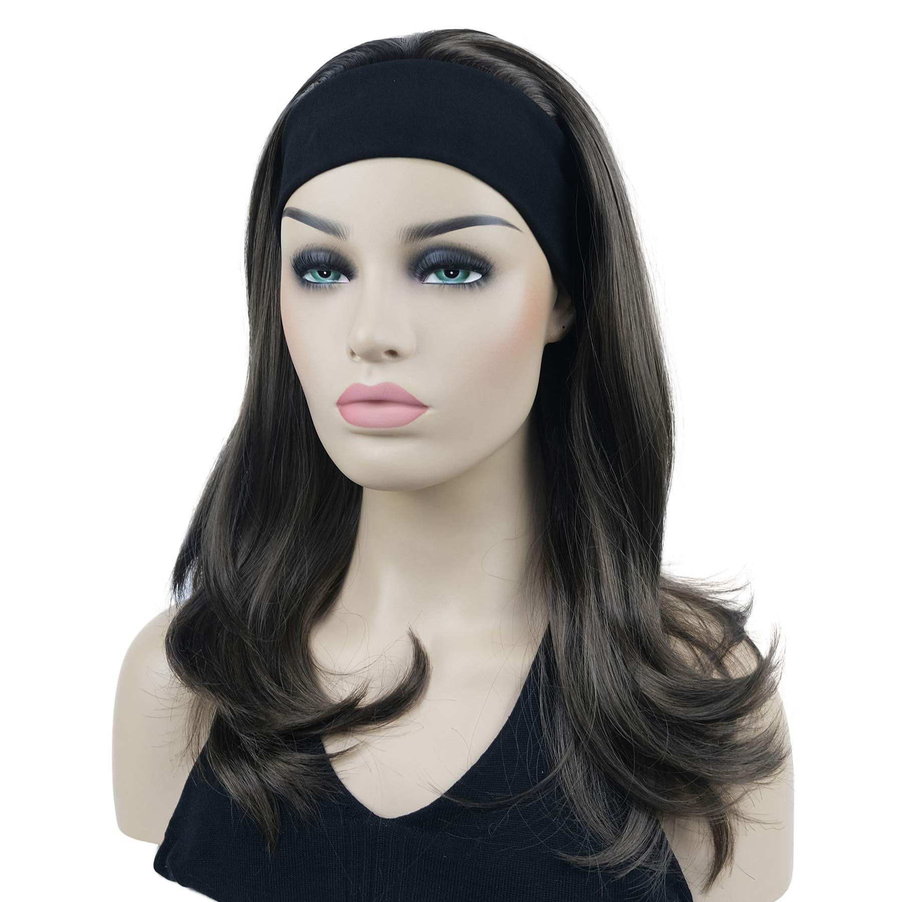 Lydell Long Straight Wave Headband Synthetic Wigs (Medium Ash Brown)