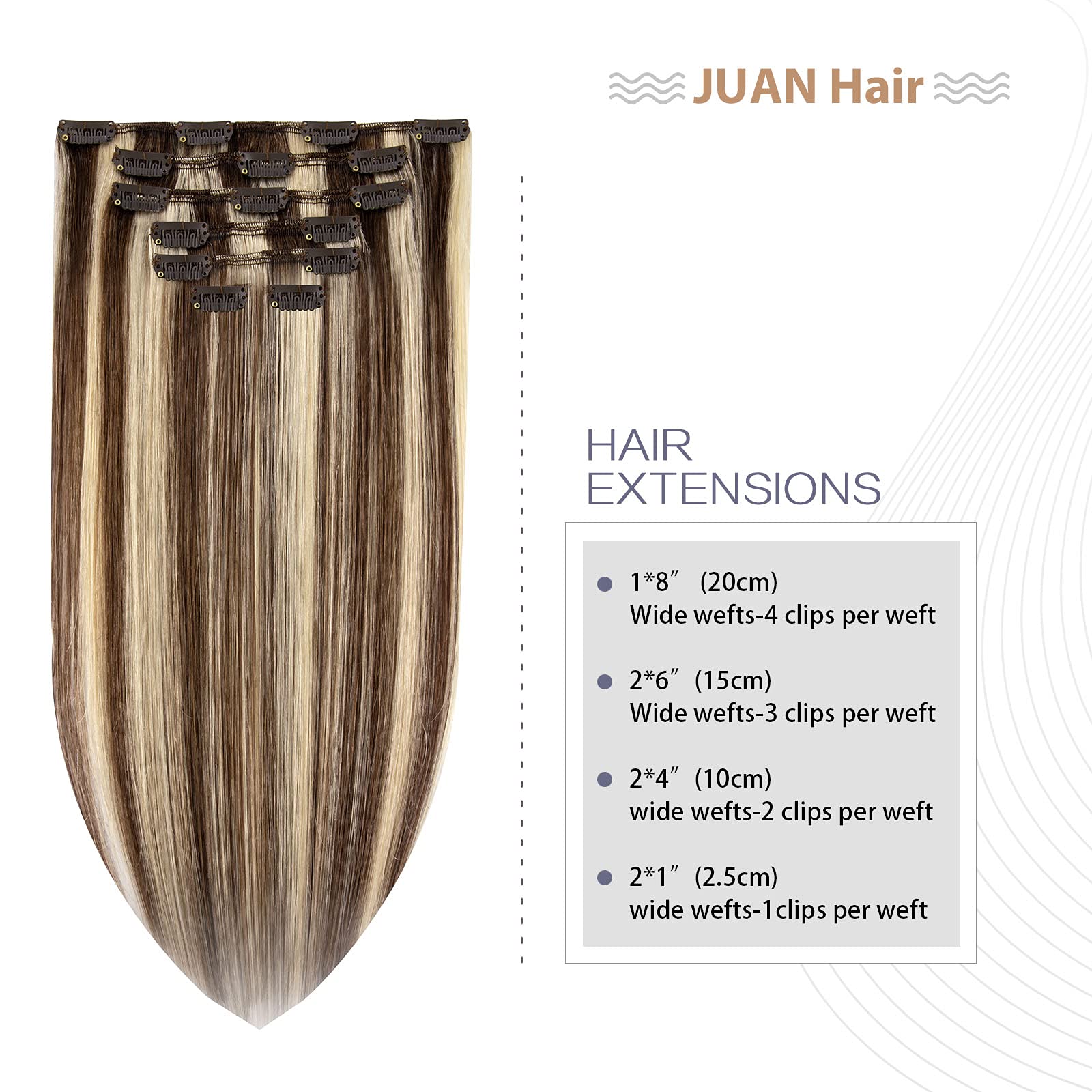 Aison Clip in Hair Extensions Real Human Hair 70G Medium Brown to Blonde 100% Remy Human Hair Soft Silky Straight 7pcs 16clips (