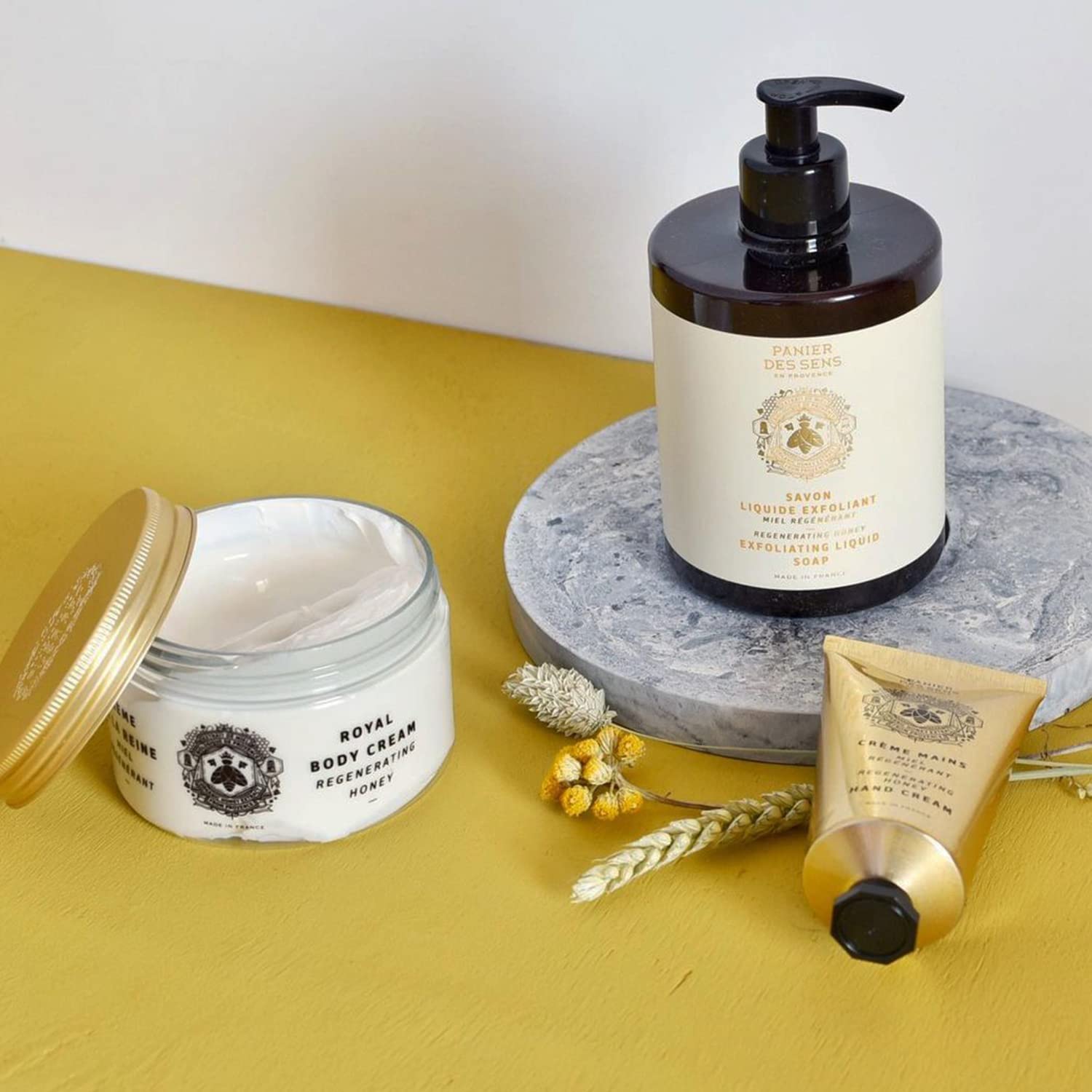 Panier Des Sens - Marseille Liquid Hand Wash - Honey Exfoliating Hand Soap - Moisturizing Soap With Coconut Oil - Bathroom & Kit