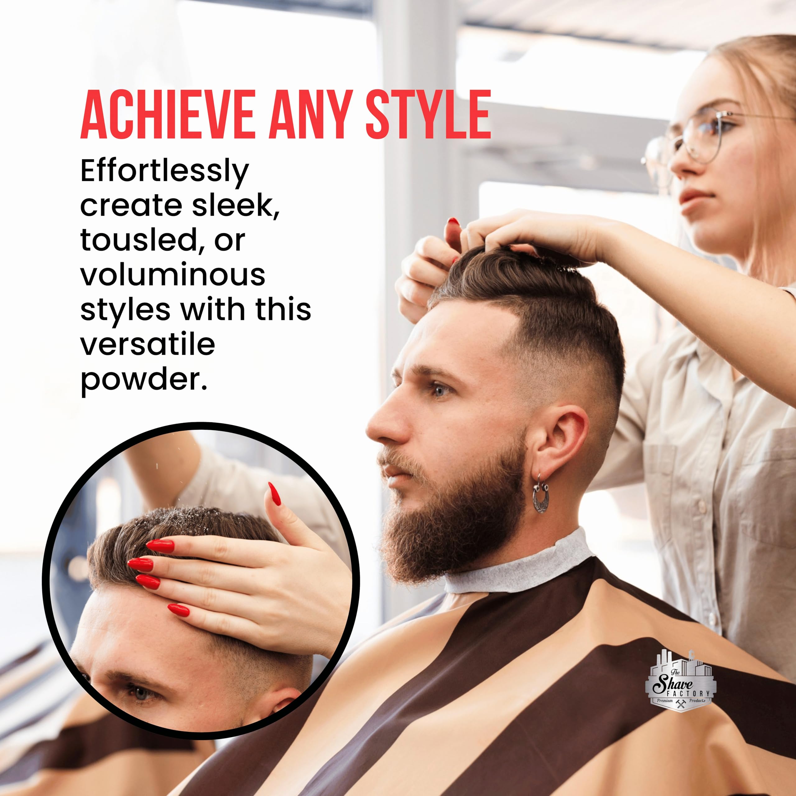 the shave factory Hair Styling Powder (20g) - Powder Wax, Styling Powder, Volumizing Powder for Hair, Hair powder with matt effe