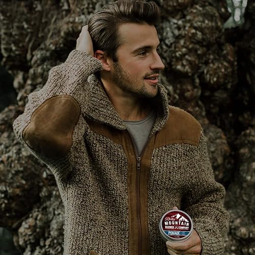Rocky Mountain Barber Company Pomade For Men - 5 Oz Tub Classic Styling Product With Strong Firm Hold For Side Part, Pompadour &