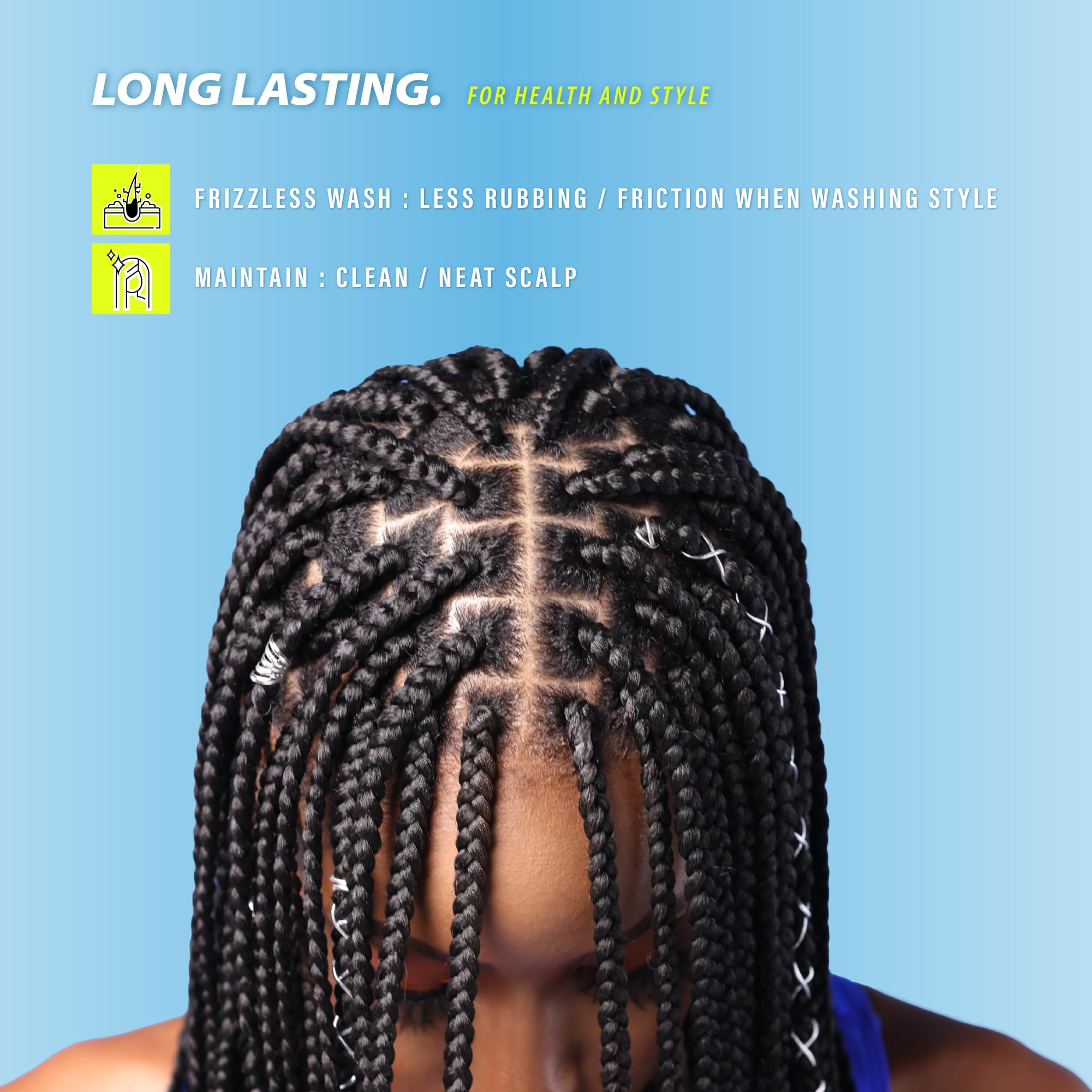 SENSATIONNEL AFRICAN COLLECTION KANEKALON AQUATEX PRE-LAYERED SYNTHETIC BRAID 48 / WATER-REPELLENT - 3XRUWA (2PACK, 1B Off Black