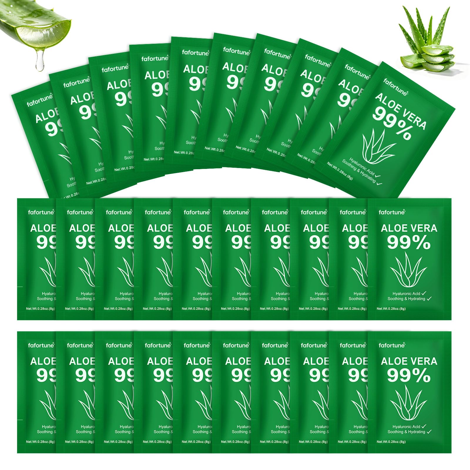 fafortune 30 Travel Size Aloe Vera Gel Bulk Mini,99% Pure Organic Aloe Vera