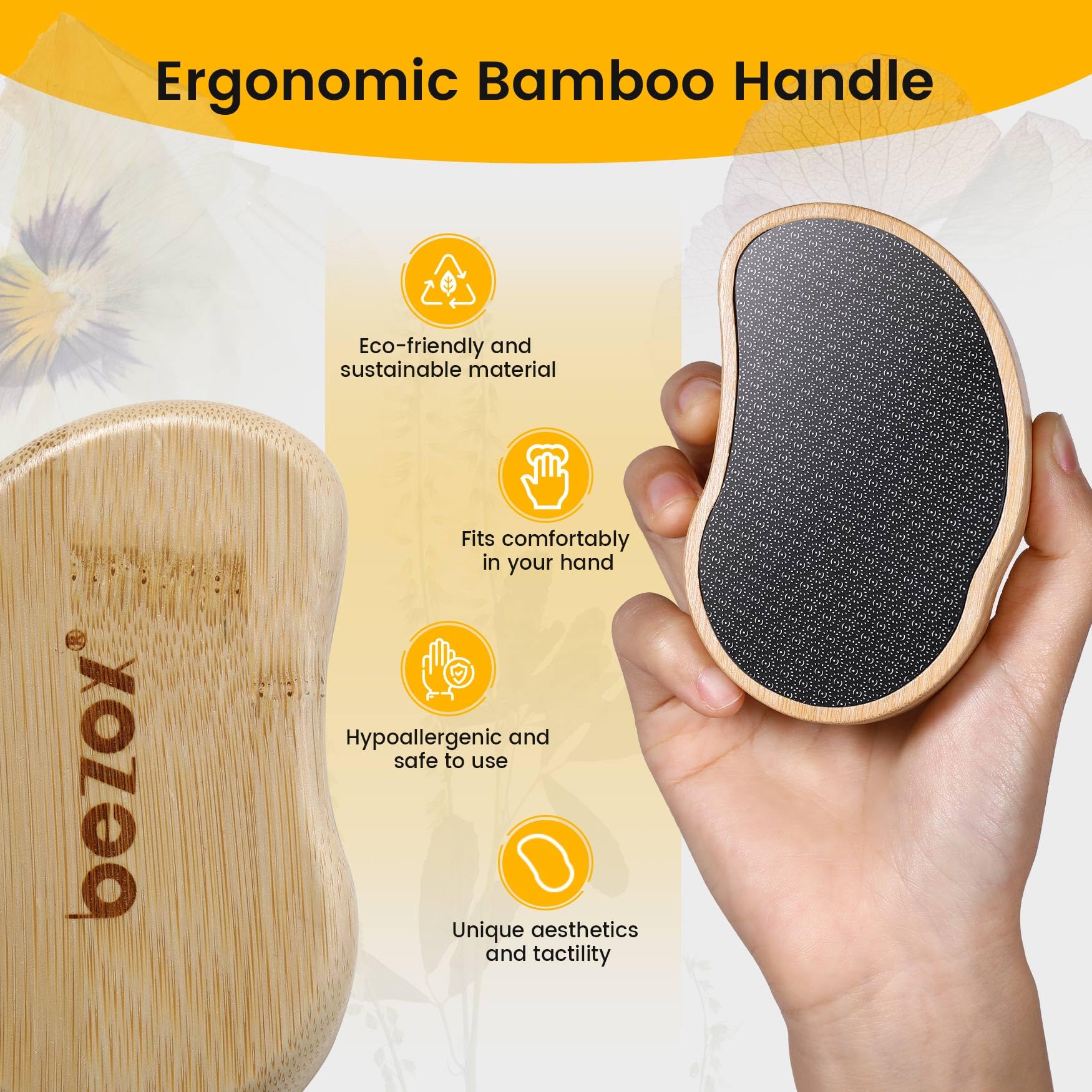 Bezox Glass Foot Scrubber Shower(1 Pcs) - Nano-Glass Pedi Egg Pumice Stone For Feet Dead Skin, Plastic-Free Pedicure Foot File C