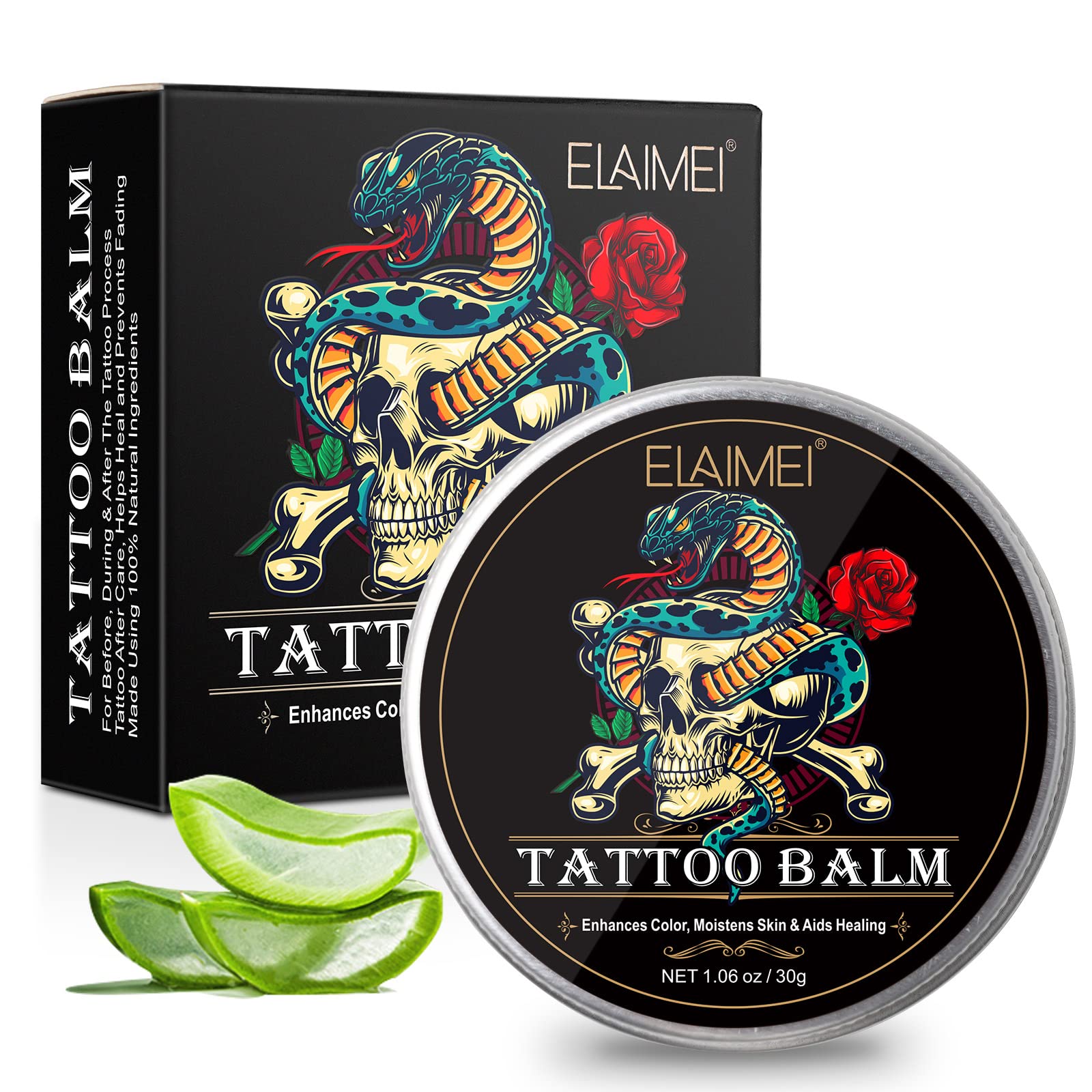 Tattoo Sunscreen -Tattoo care cream, SPF 30+ for Tattoo Sun Protection Hydrates New Tattoos -Natural Ingredients-100% Vegan Tatt