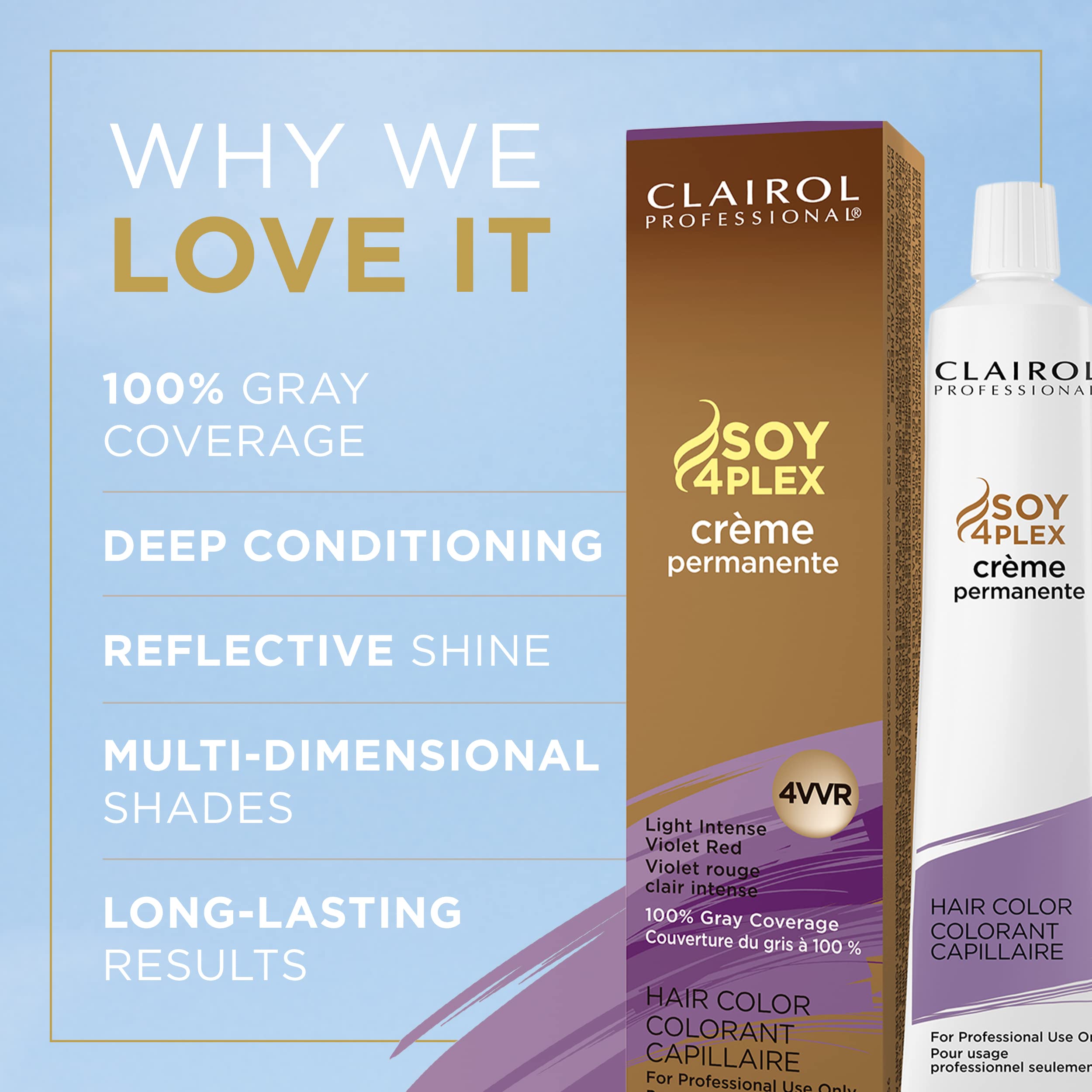 Clairol Professional Permanent Crme, 4Vvr Light Intense Violet Red, 2Oz