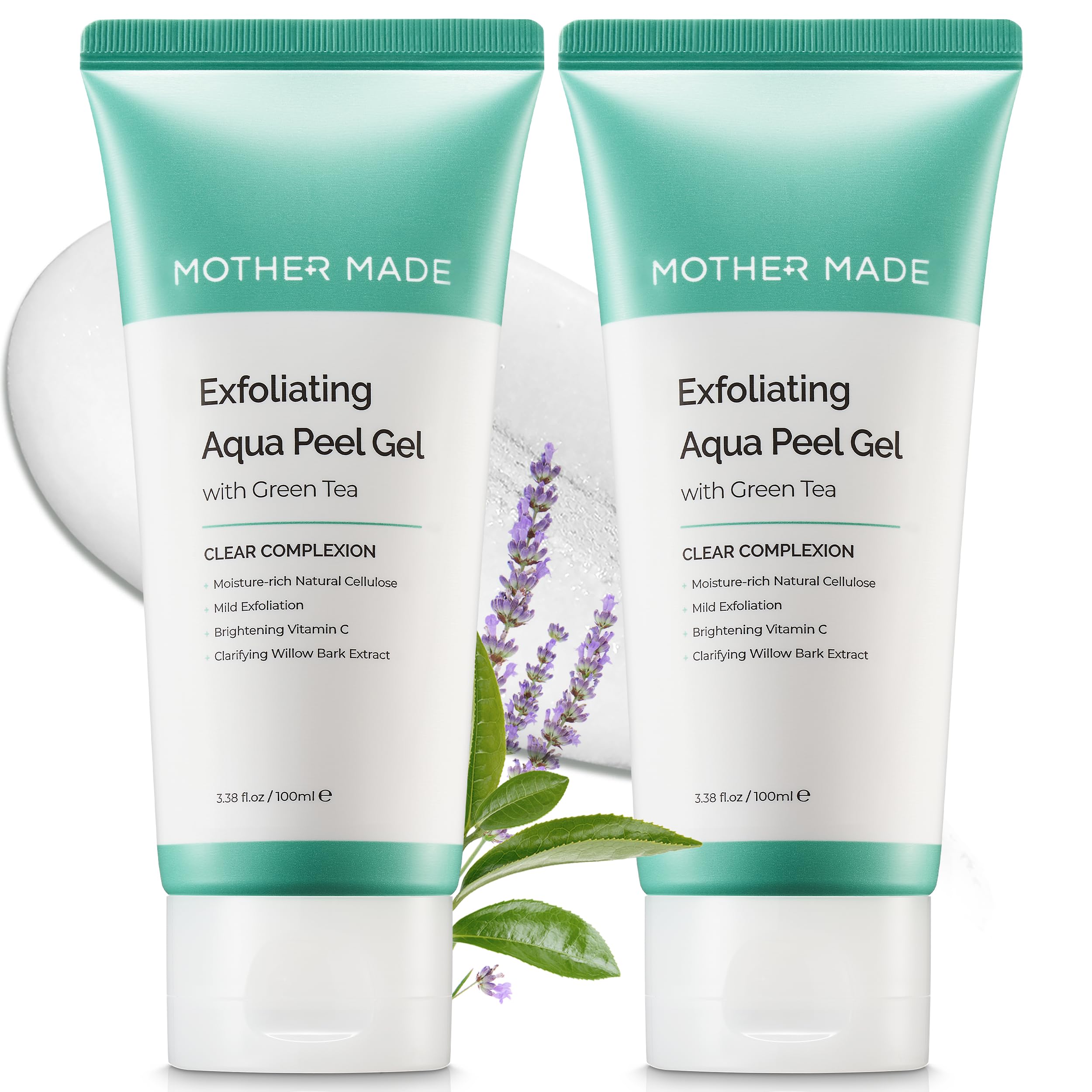 Mother Made Exfoliating Vegan Facial Peeling Solution With Green Tea, Vitamin E, Hyaluronic Acid (Pack Of 2) | Gentle Natural Fa