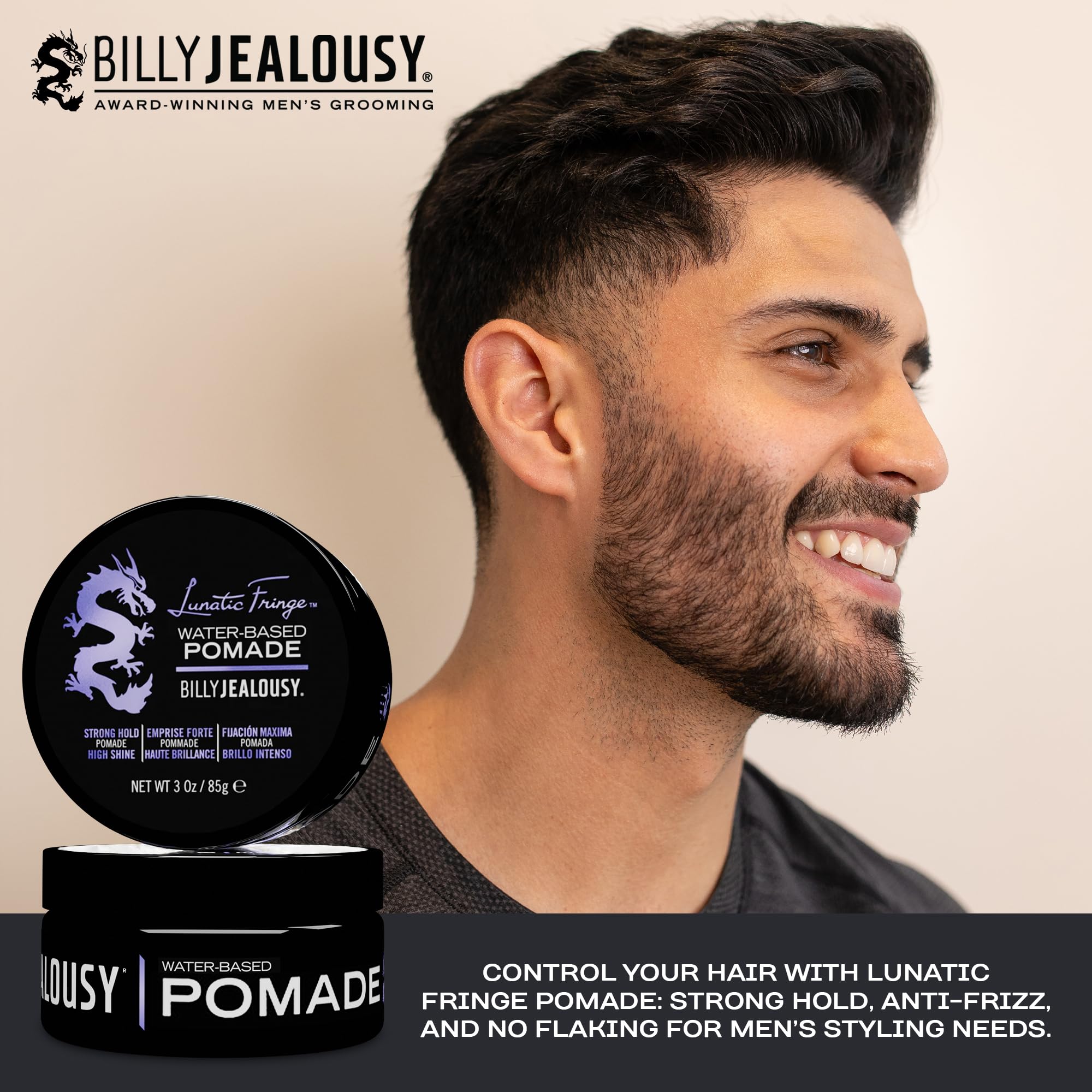 Billy Jealousy Lunatic Fringe Water-Based Pomade, 3 Oz