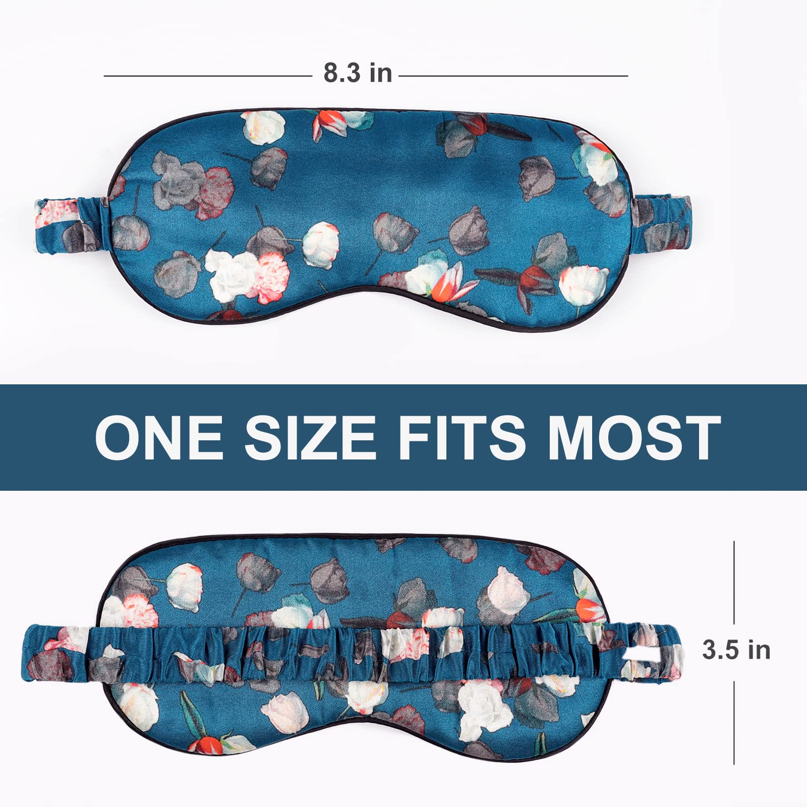 Olesilk 100% Natural Mulberry Silk Sleep Eye Mask Block Out Light, Fashion Printed Eye Mask Blindfold For Women Men Full Night S