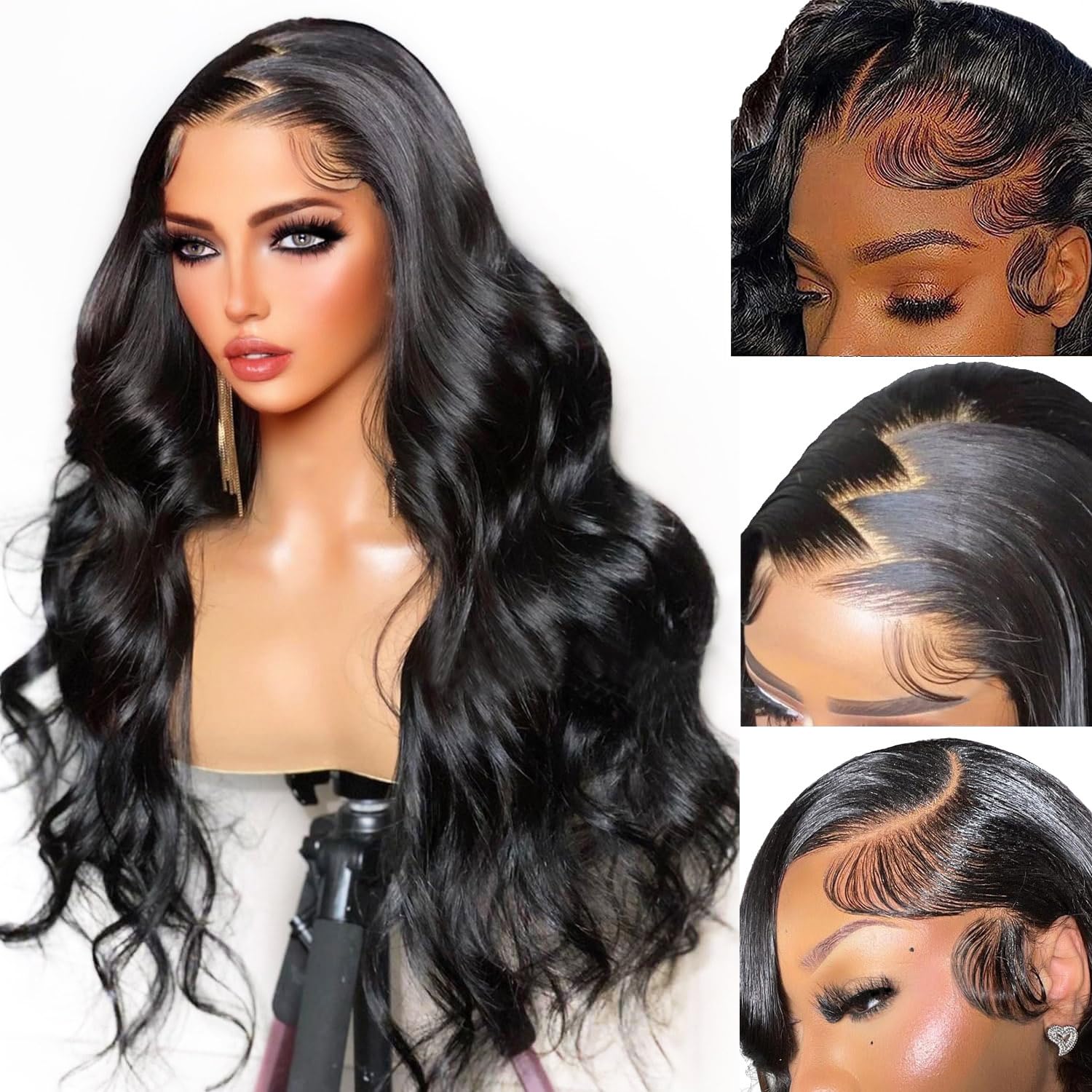 Vigriss Body Wave Lace Front Wigs Human Hair Pre Plucked Glueless Human Hair Wig For Black Women 180% Density 13X4 Hd Transparen