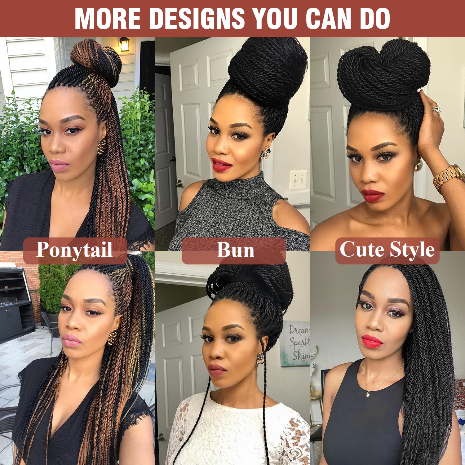 Violet Senegalese Twist Crochet Hair For Black Women 18 Inch Long Pre Twisted Twist Crochet Hair 20 Strands/Pack Pre Looped Croc