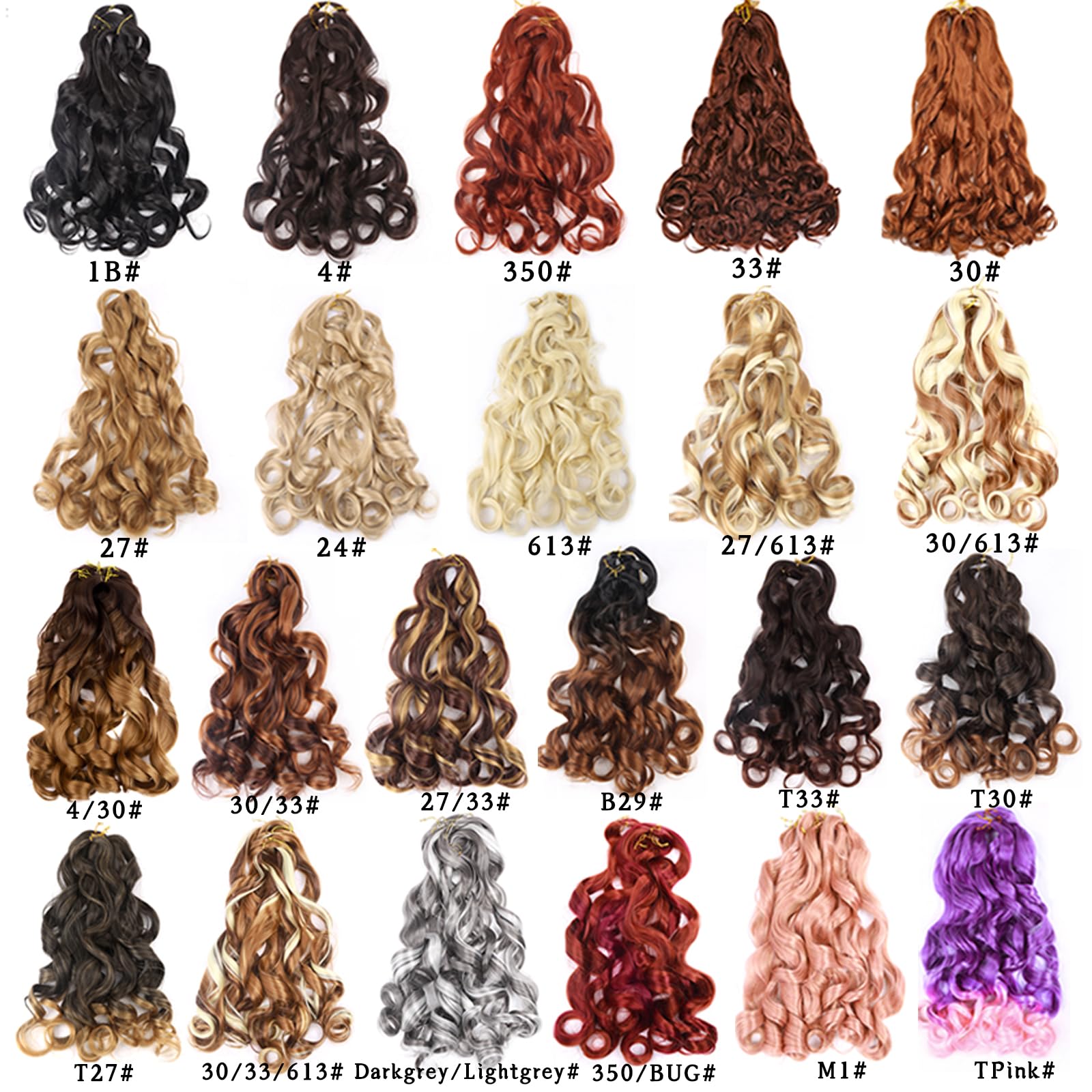 Amir Hair 8 Packs French Curly Braiding Hair 20 Inch Loose Wave Braiding Hair Pre Stretched Synthetic Hair Extensions (30-33#)