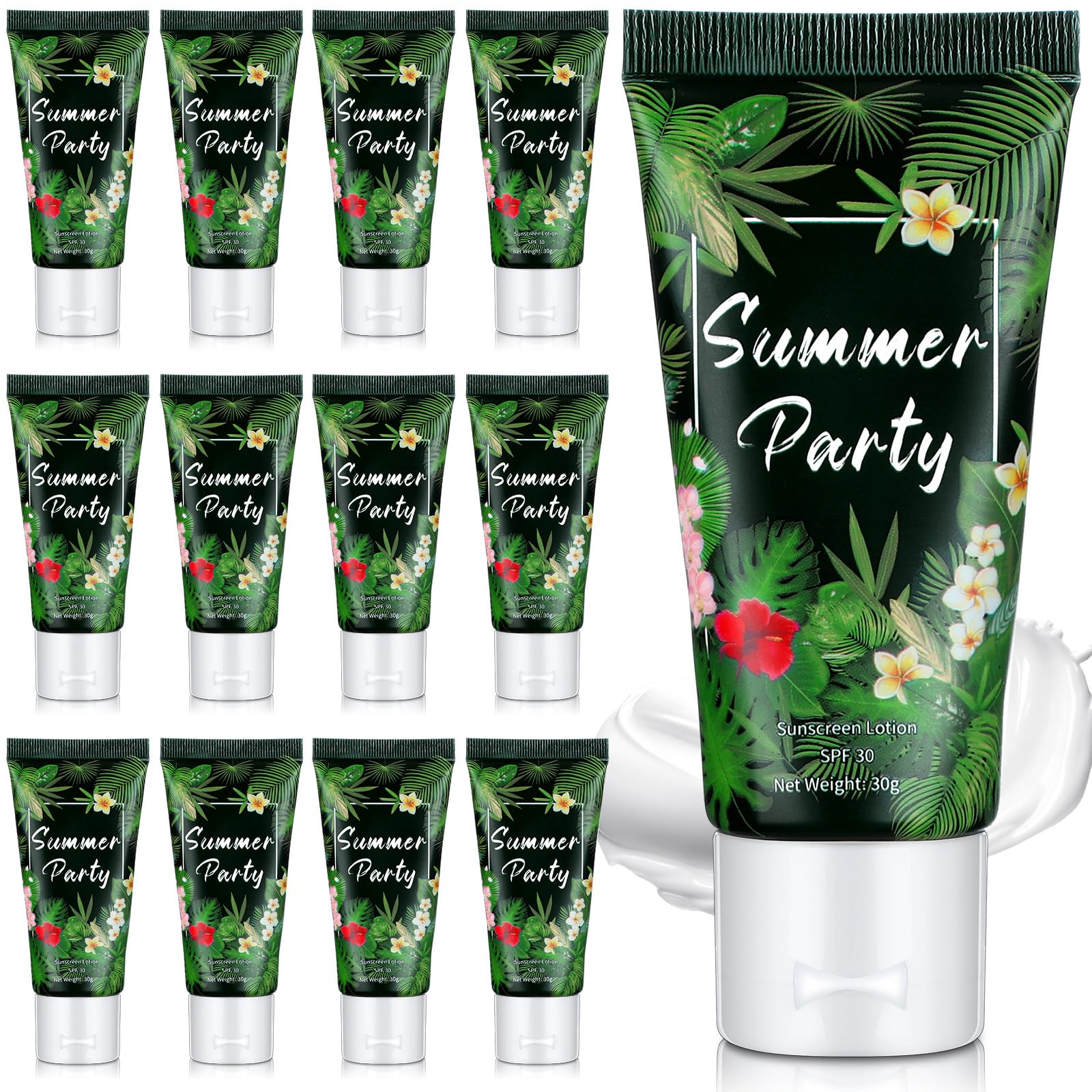Dansib 12 Pcs Mini Sunscreen Bulk for Summer Travel Size SPF 30 Water Resistant Sunscreen Lotion Bulk for Thank You Gifts Weddin