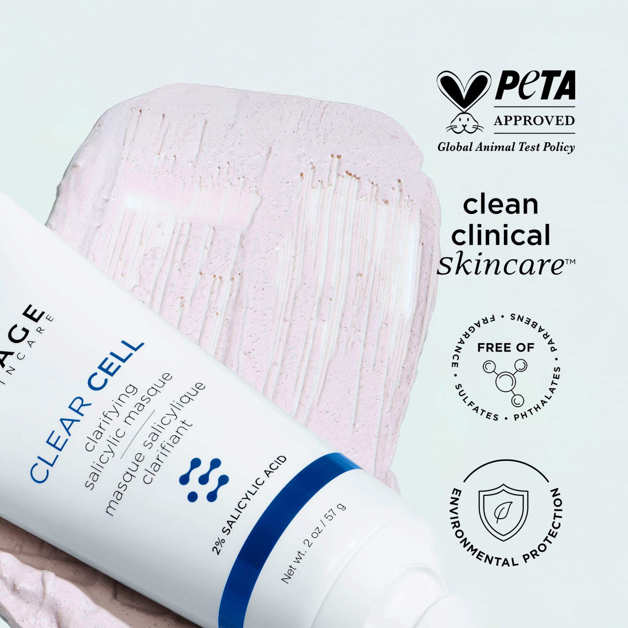 IMAGE Skincare, CLEAR CELL Clarifying Salicylic Masque, Exfoliating Kaolin Clay Facial Mask with Mattifying Effect, Targets Acne