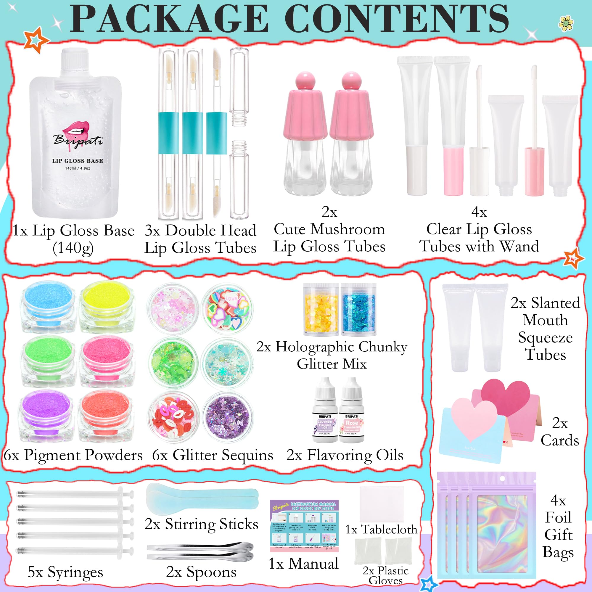 Bripati Lip Gloss Making Kit - Diy Lip Gloss Kit To Make Your Own Lip Gloss, Lip Gloss Making Set Lip Gloss Diy Kit For Teens, L