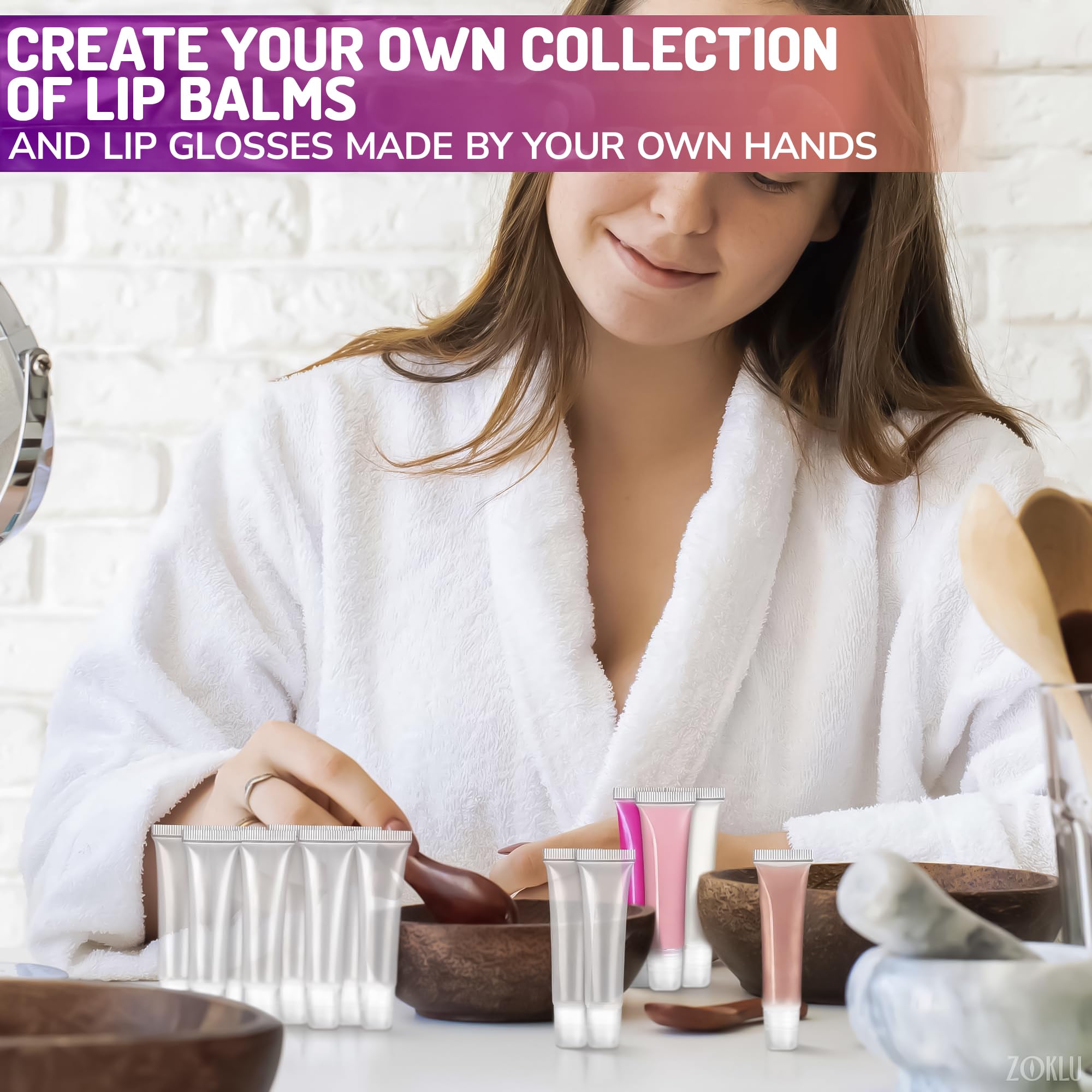 90Pcs Clear Lip Gloss Tubes - Travel Toothpaste Container Refillable Squeeze Tubes Clear Lip Gloss Containers Lip Balm Tubes Cut