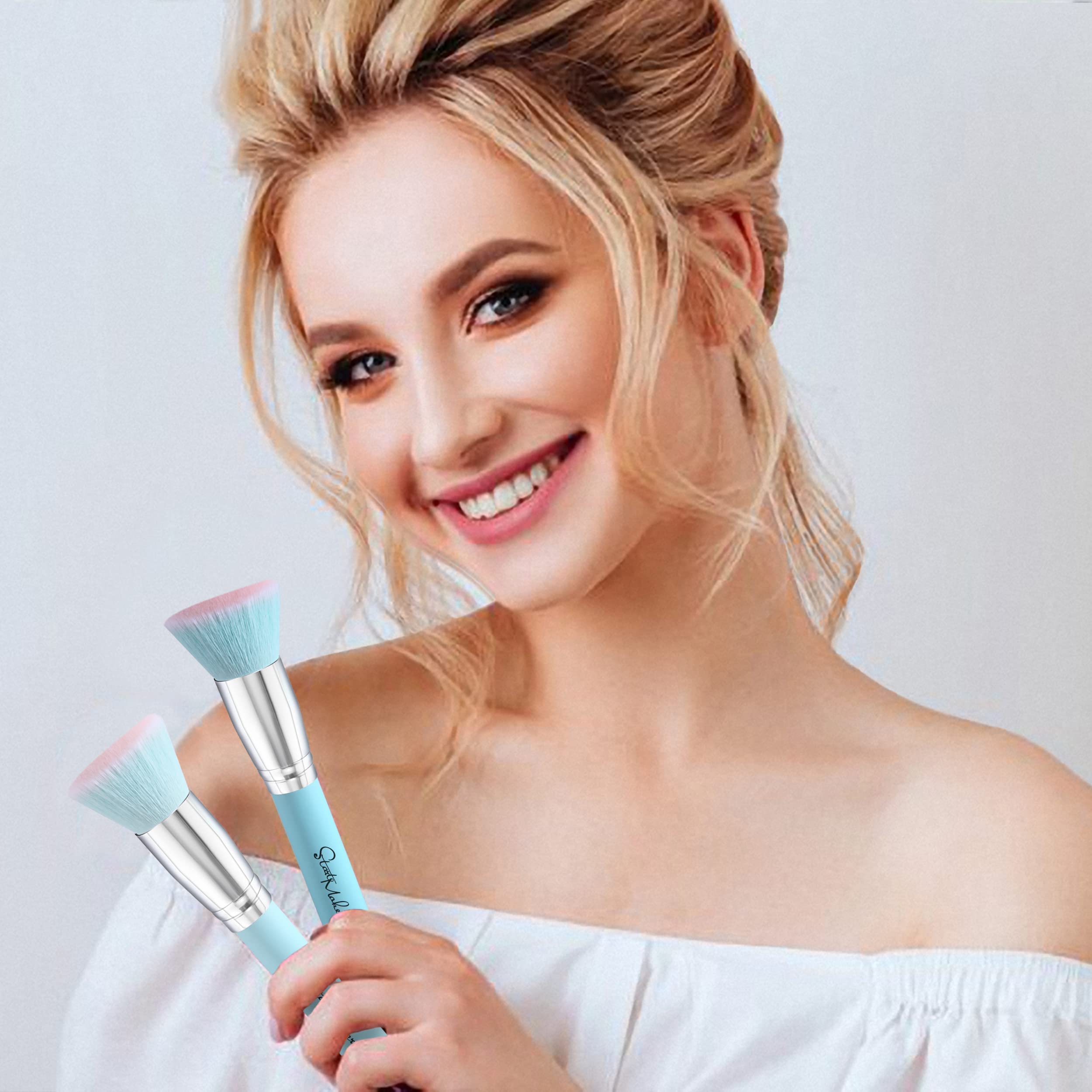 Makeup Brushes Foundation Brush for Liquid Makeup, Flat Top Kabuki Foundation Brush Premium Make up Brushes Liquid Blending Mine