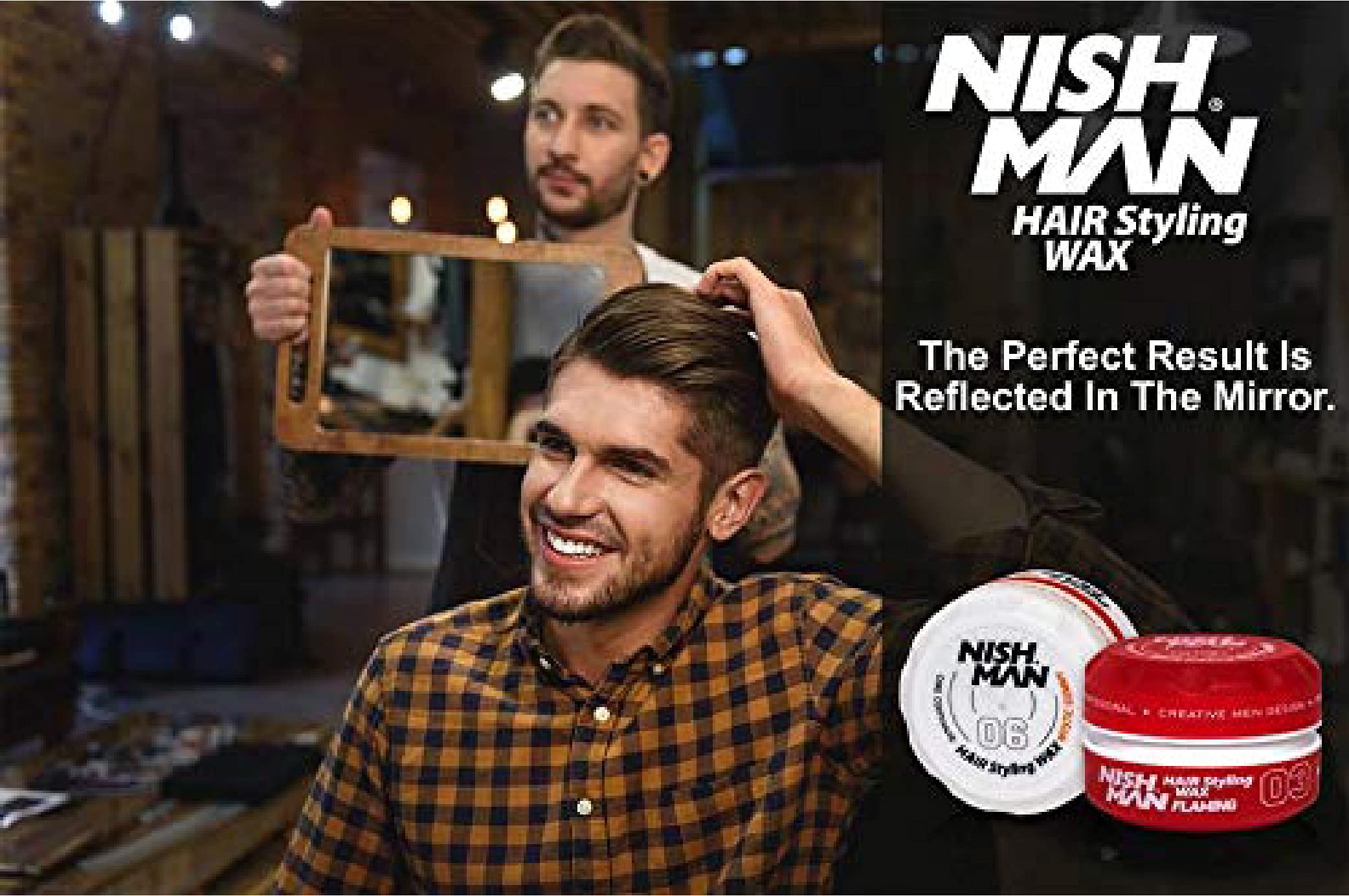 nishman Hair Styling Series Flaming AQUA WAX, 150ml - Perfect for Strong Hold and Shine, Ideal for All Hair Types