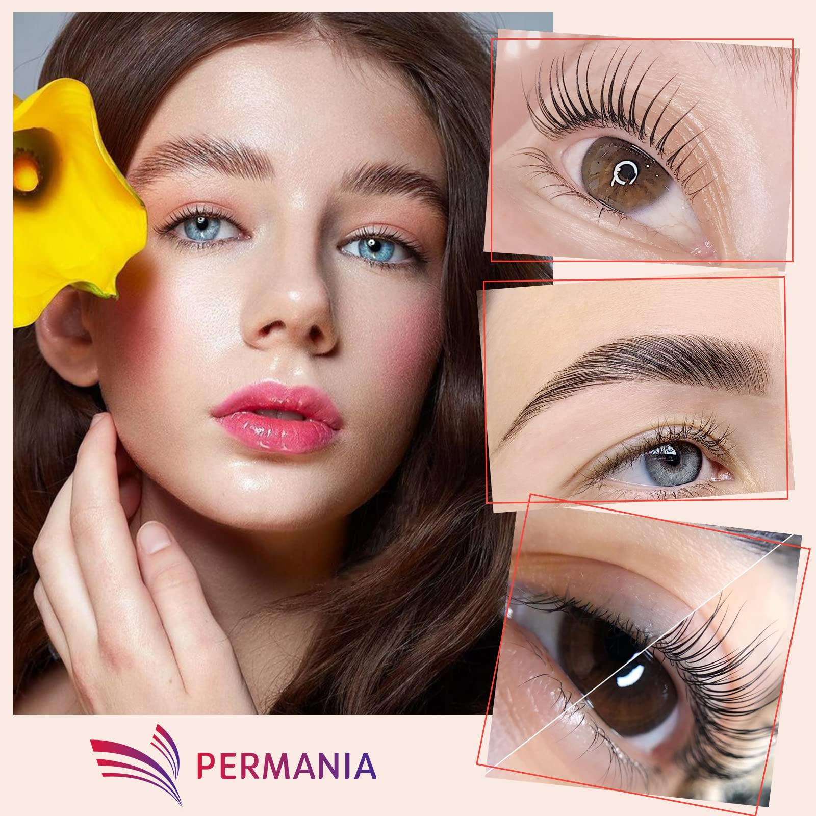 PERMANIA Lash Lift Kit,Separate Steps Products for Salon or at Home, Steps 10 Sachets of 0.8g/0.03oz Each Prep (STEP#3)