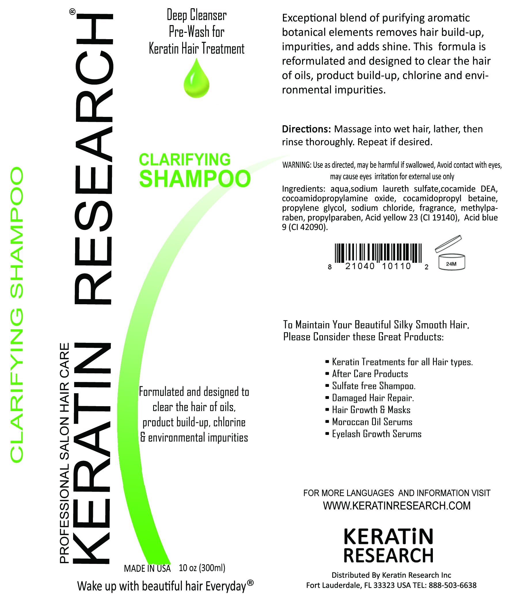 Best Clarifying Shampoo for Keratin Hair Straightening Treatment - Deep Cleans and Opens Cuticles for Optimal Keratin Receptivit